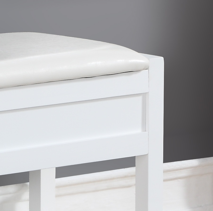 Rouen Seating Bench with Shoe Storage, White