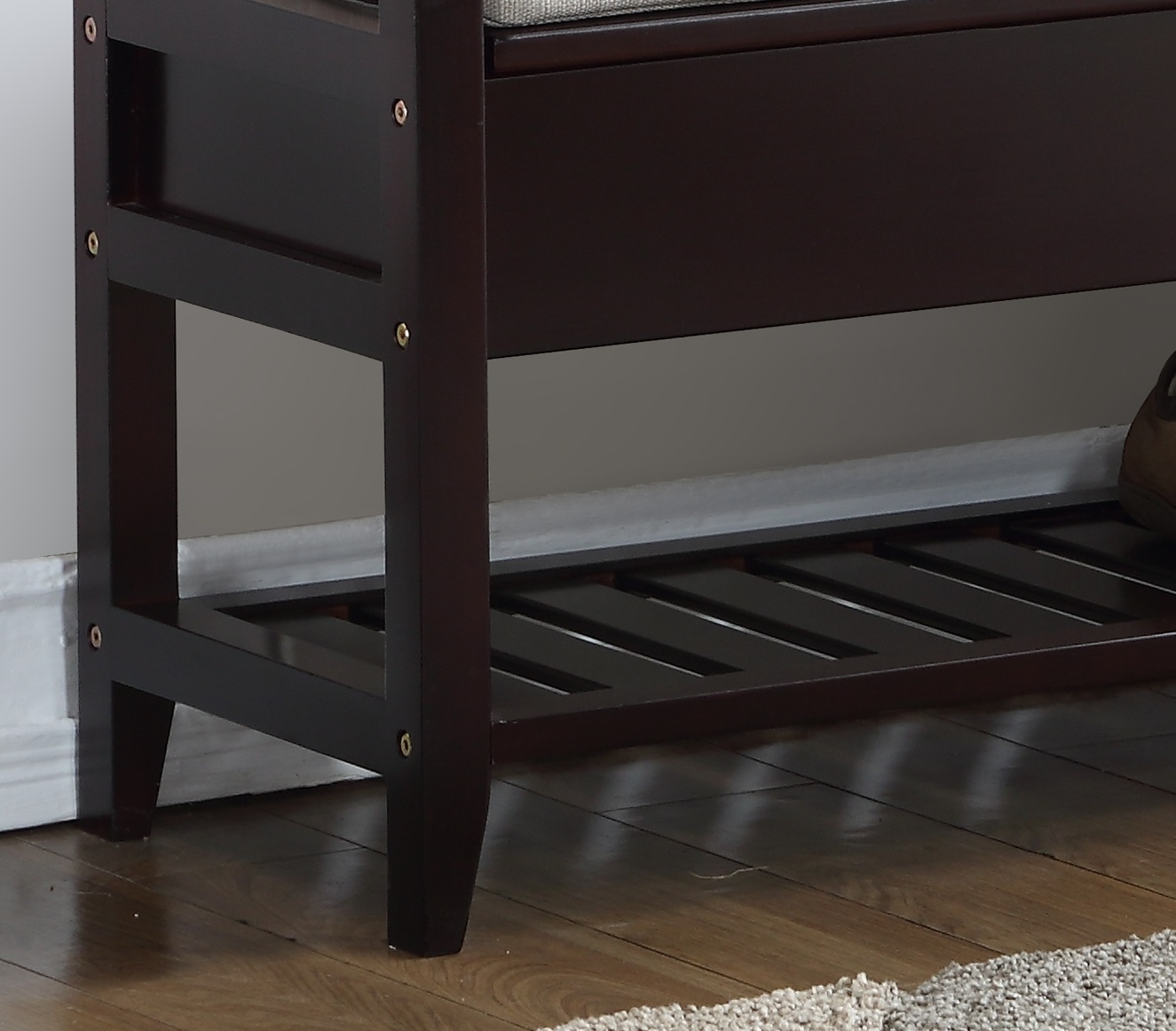 Vannes Espresso Storage Shoe Bench