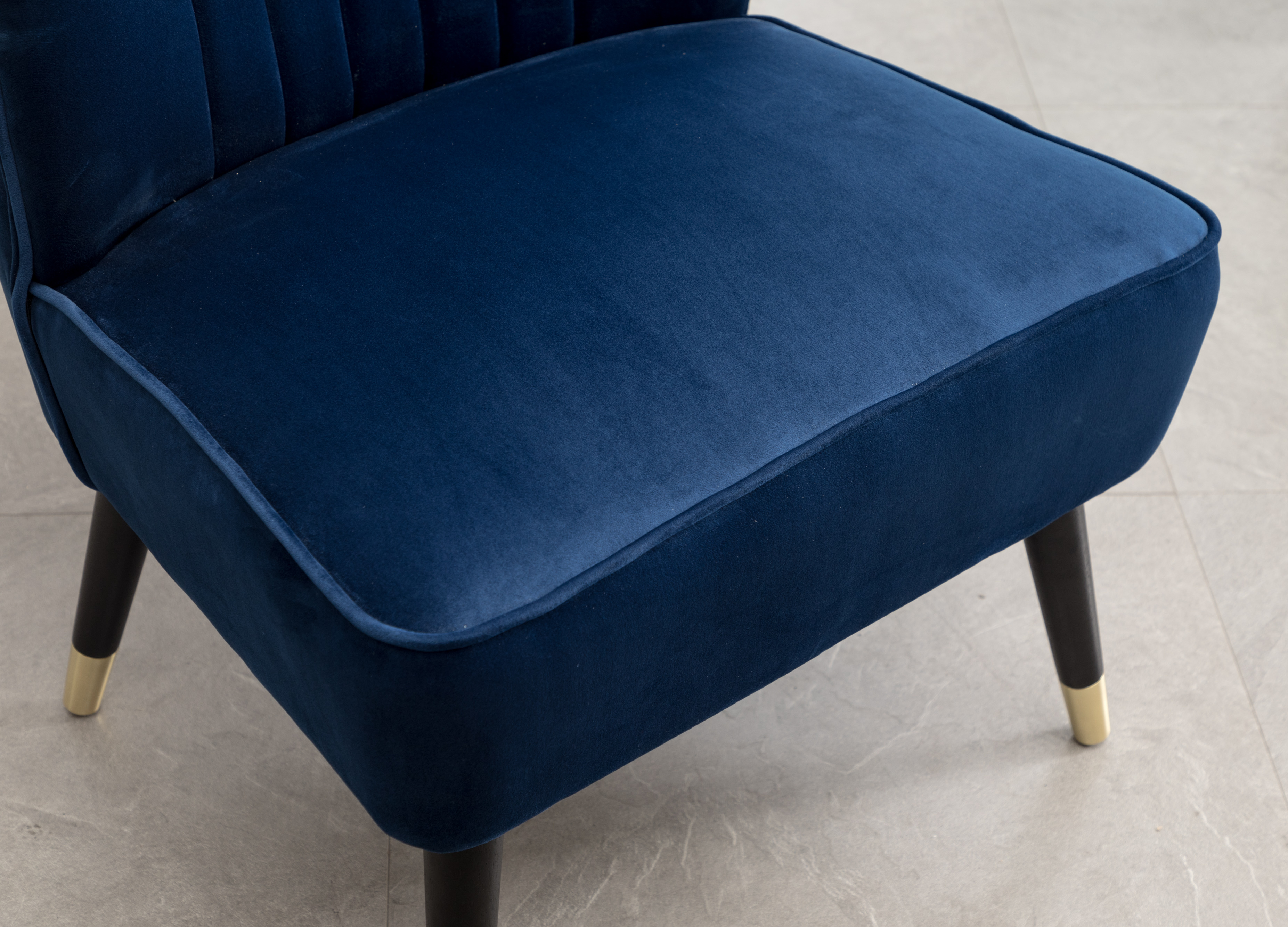 Elon Contemporary Velvet Upholstered Accent Chair, Blue