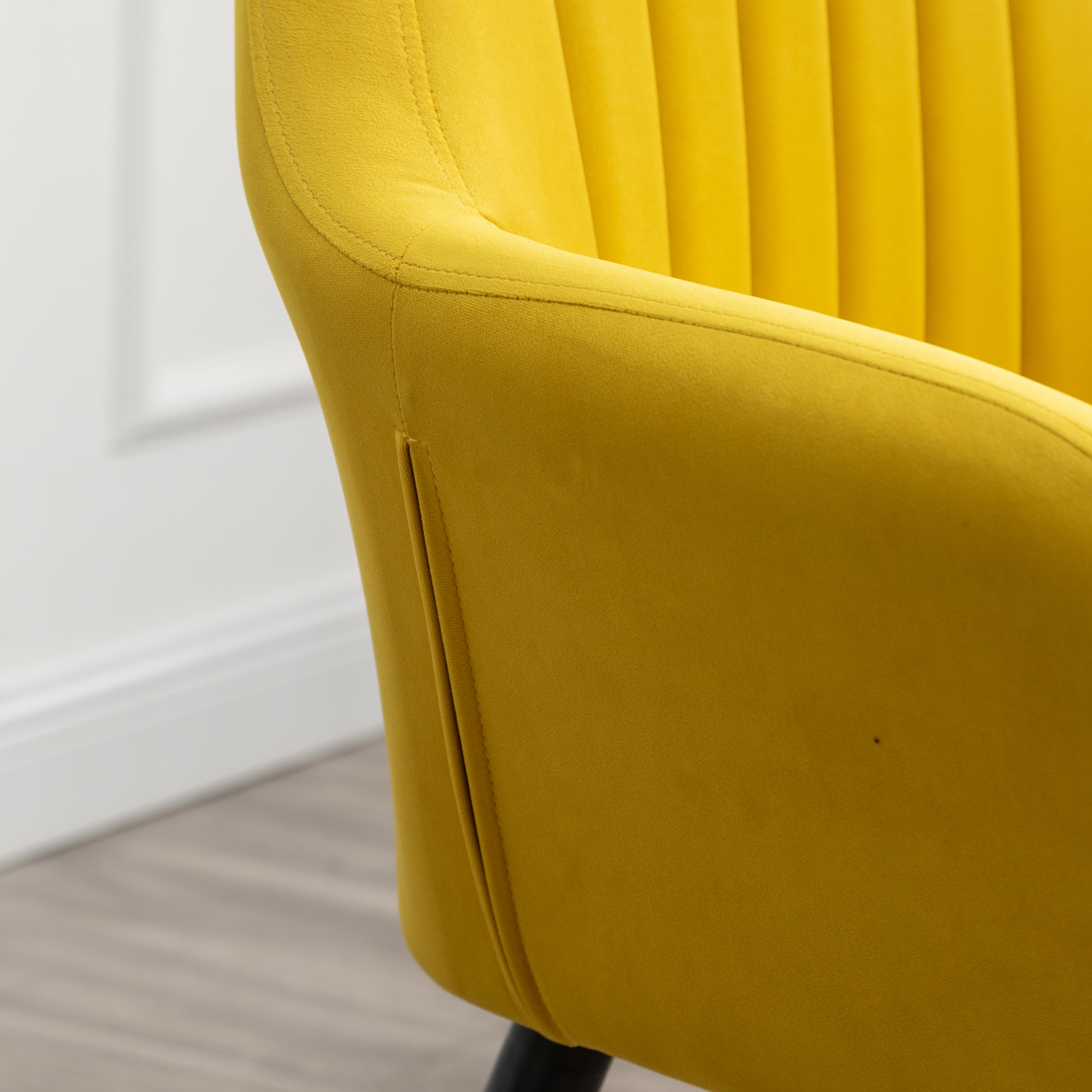 Tuchico Contemporary Velvet Upholstered Accent Chair, Yellow