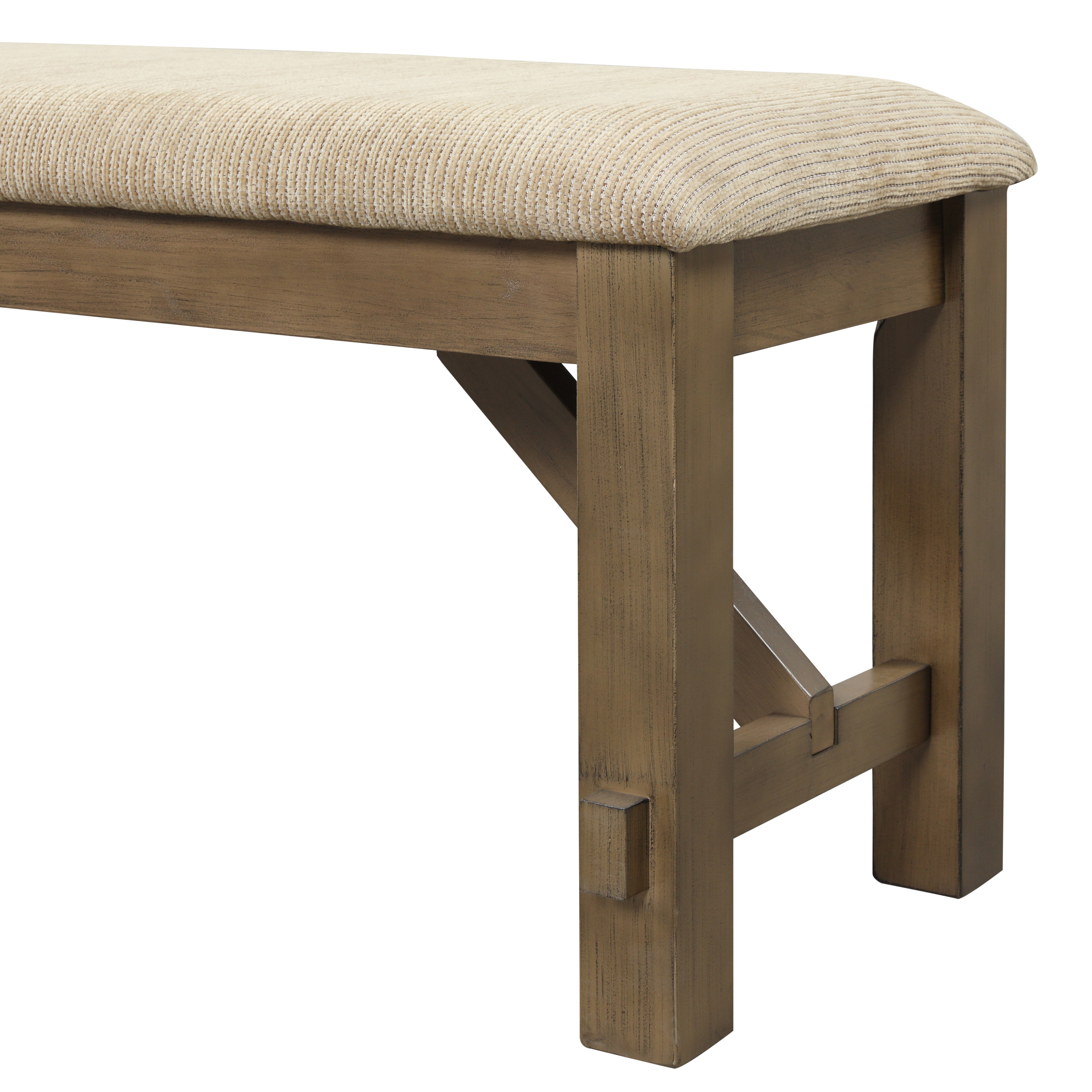 Raven Wood Fabric Upholstered Dining Bench