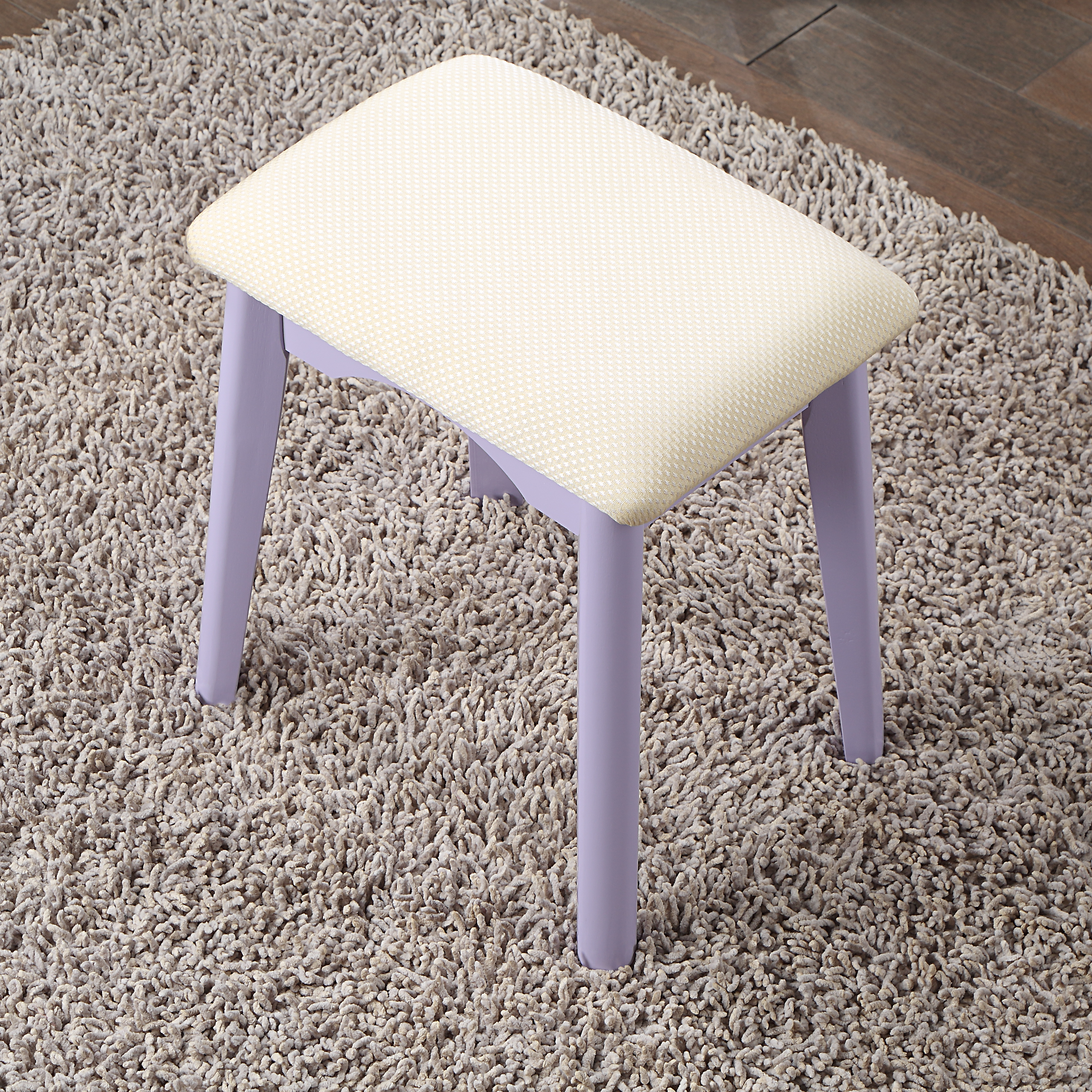 Liannon Contemporary Wood Vanity and Stool Set, Purple