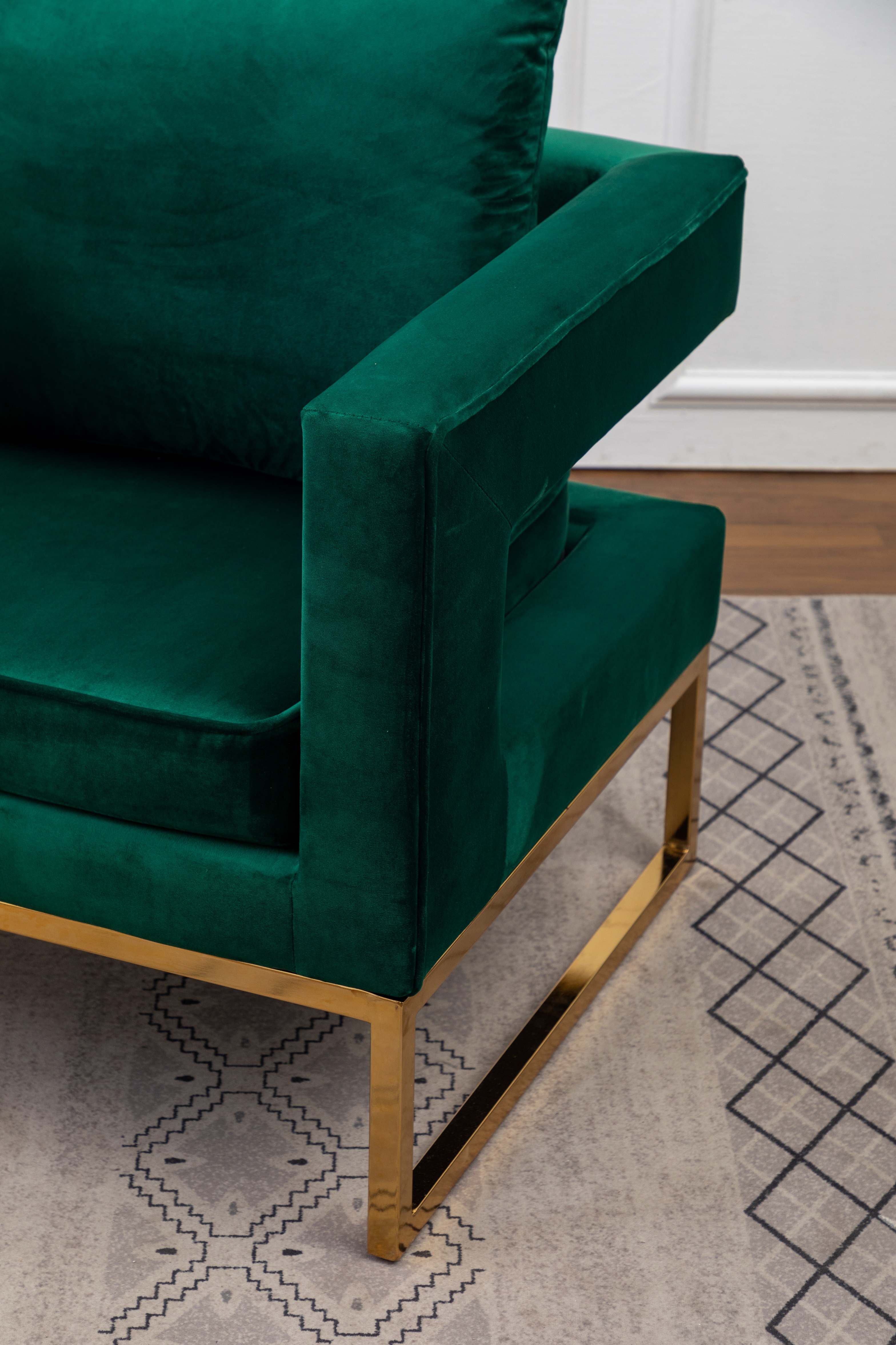 Lenola Contemporary Upholstered Accent Arm Chair, Green