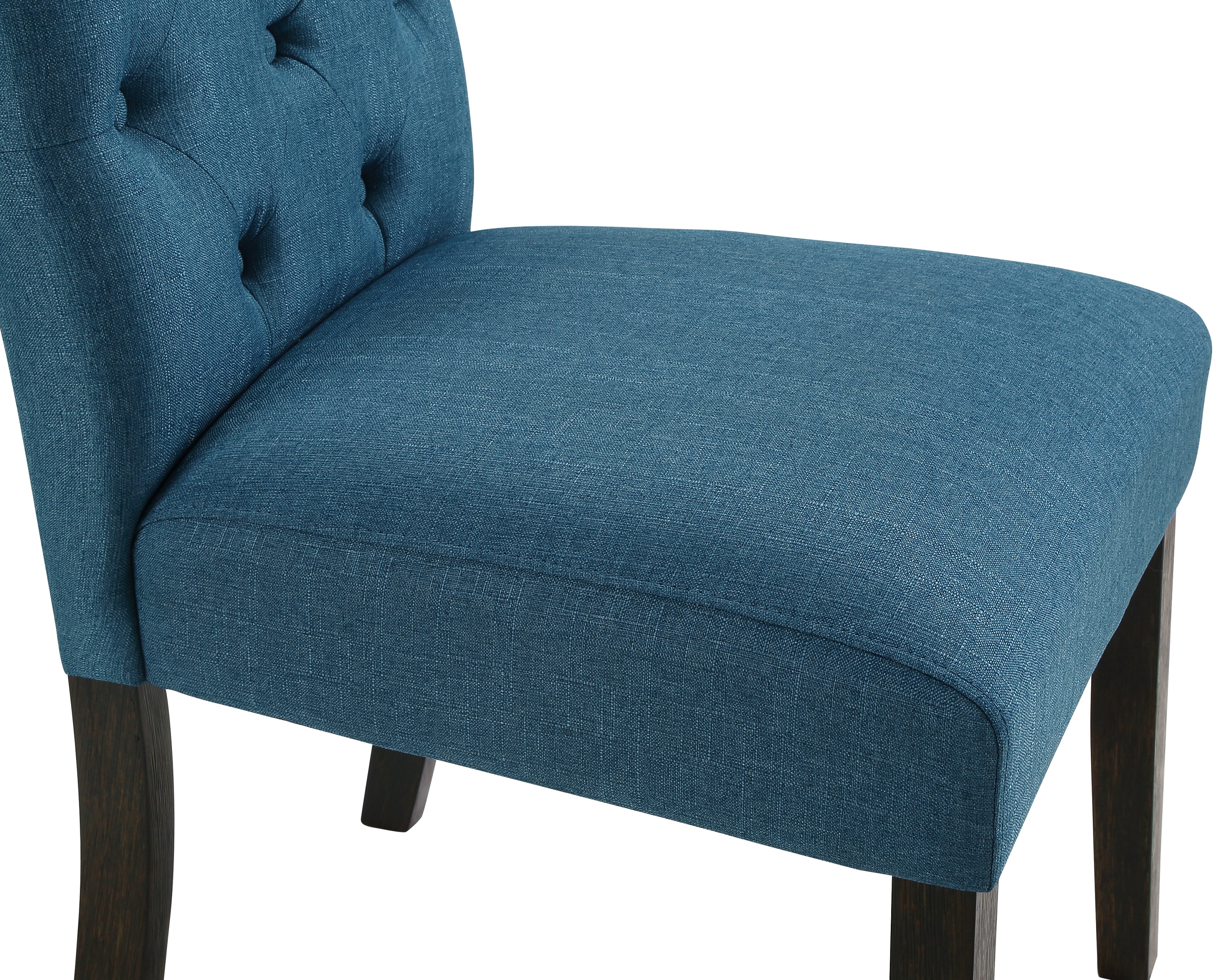 Leviton Solid Wood Tufted Asons Dining Chair, Set of 2, Blue