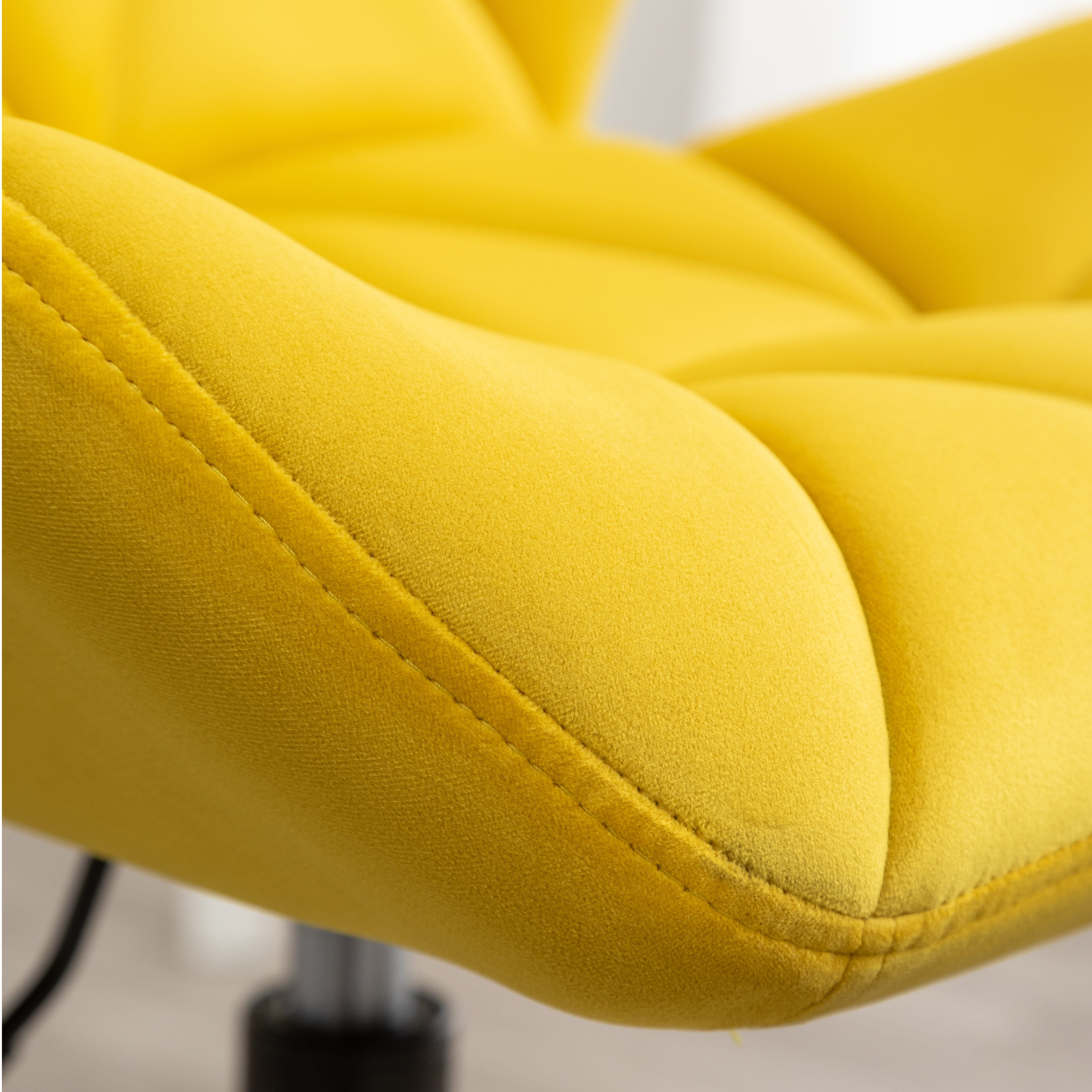 Eldon Diamond Tufted Adjustable Swivel Office Chair, Yellow