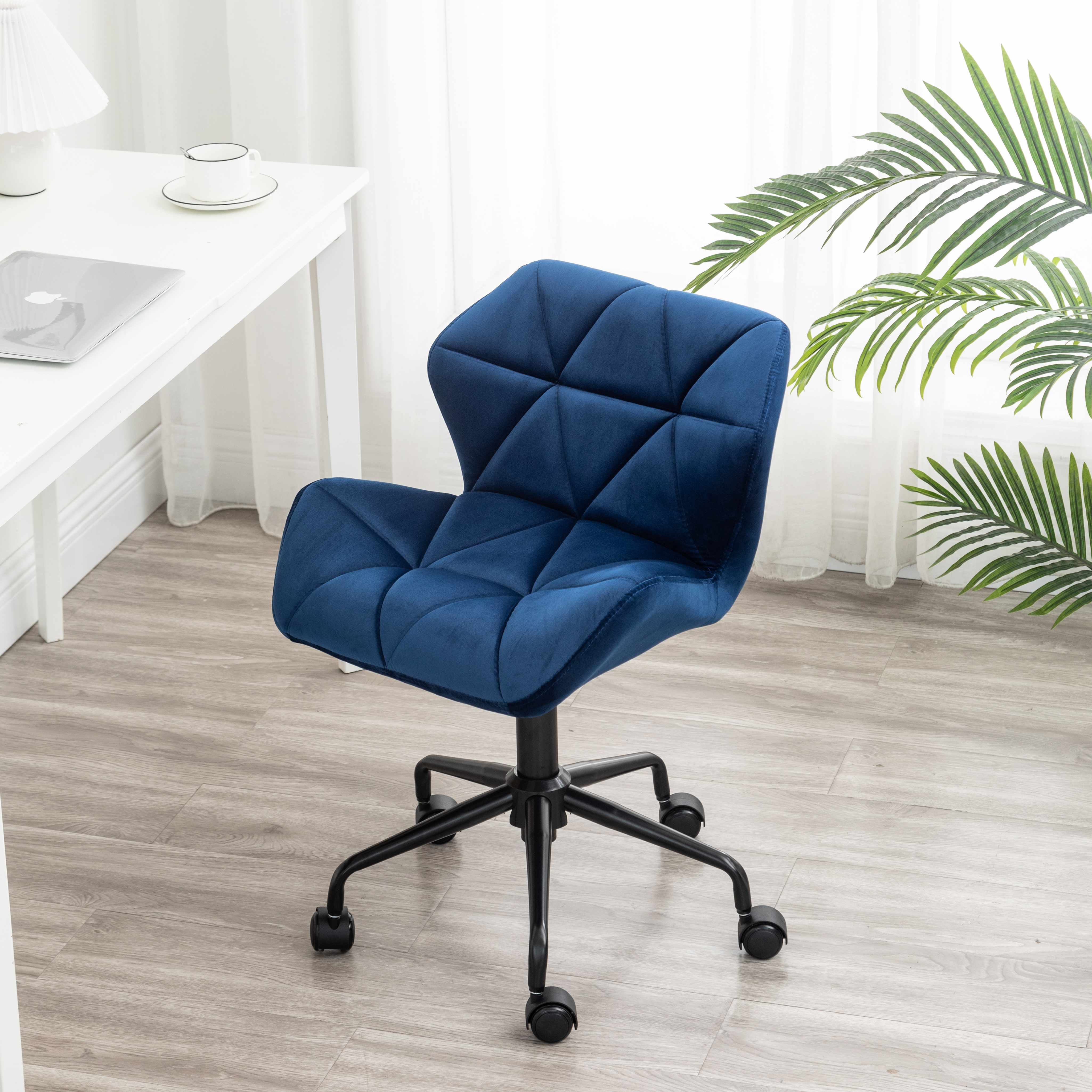 Eldon Diamond Tufted Adjustable Swivel Office Chair, Blue