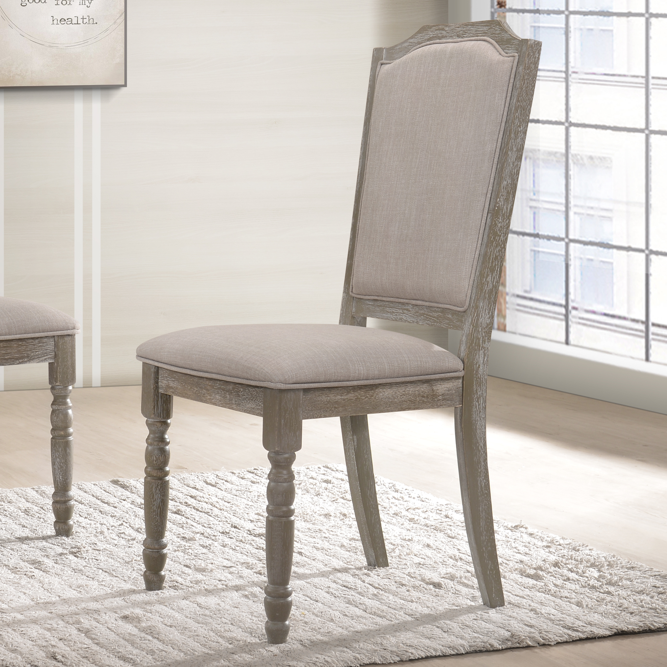 Ferran Wood Pedestal Dining Chair in Reclaimed Gray, Set of 2