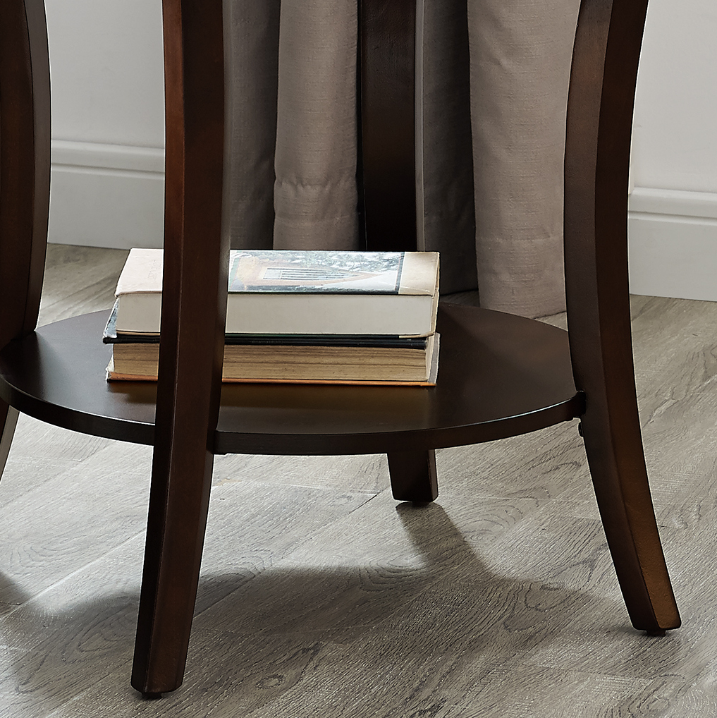 Perth Contemporary Oval Shelf End Table, Espresso