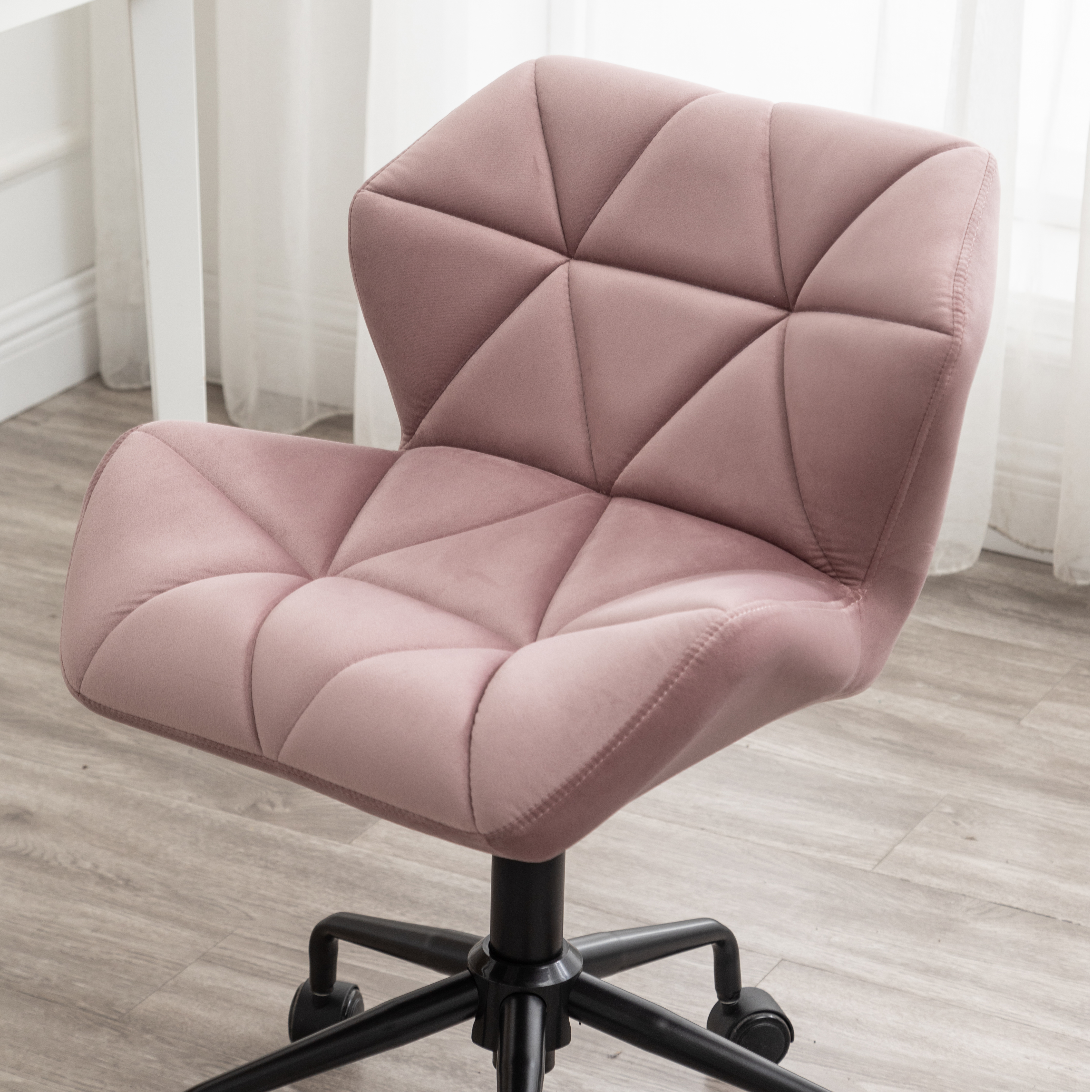 Eldon Diamond Tufted Adjustable Swivel Office Chair, Mauve