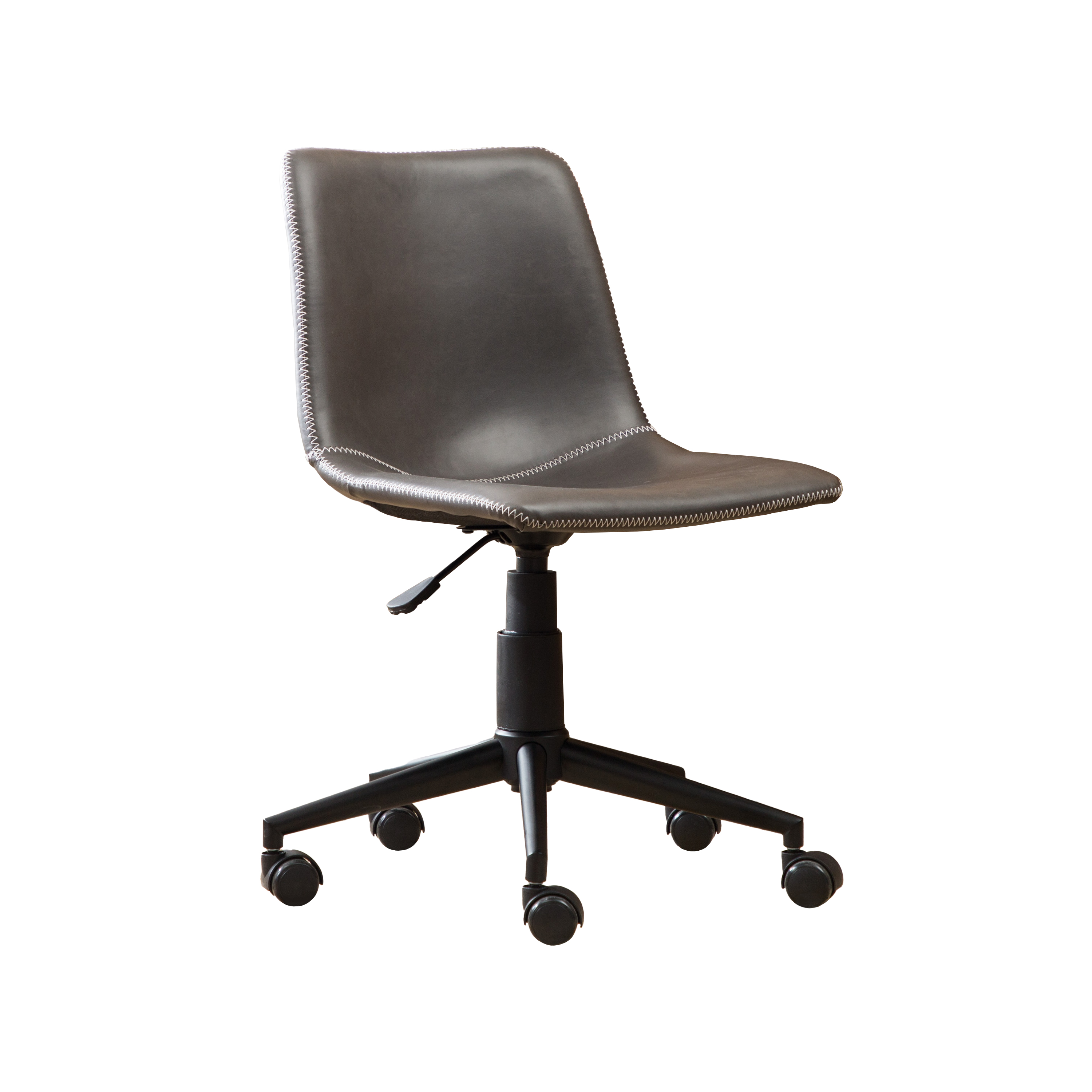 Cesena Faux Leather 360 Swivel Air Lift Office Chair, Antique Gray