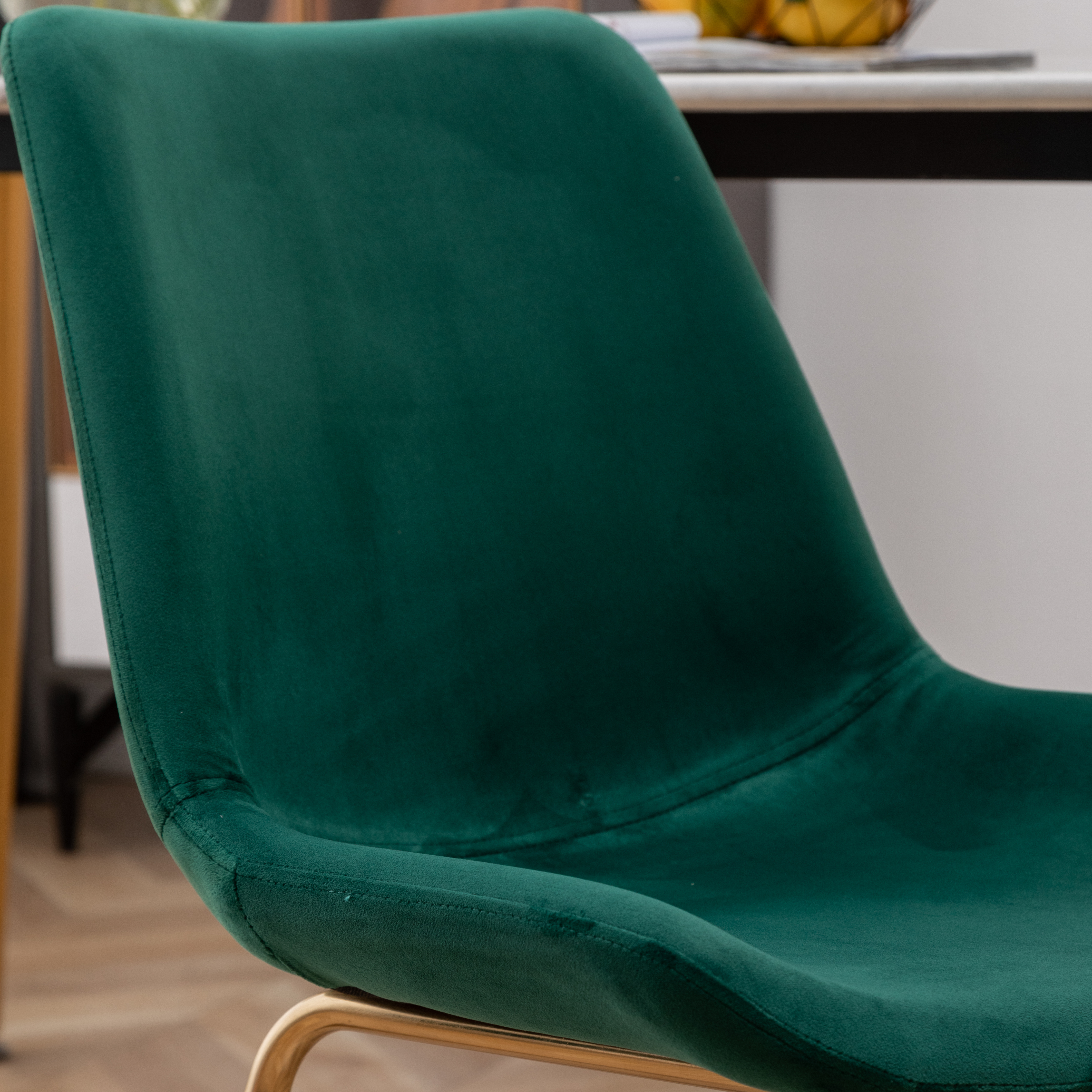 Aufurr Modern Velvet Dining Chair, Set of 2, Green