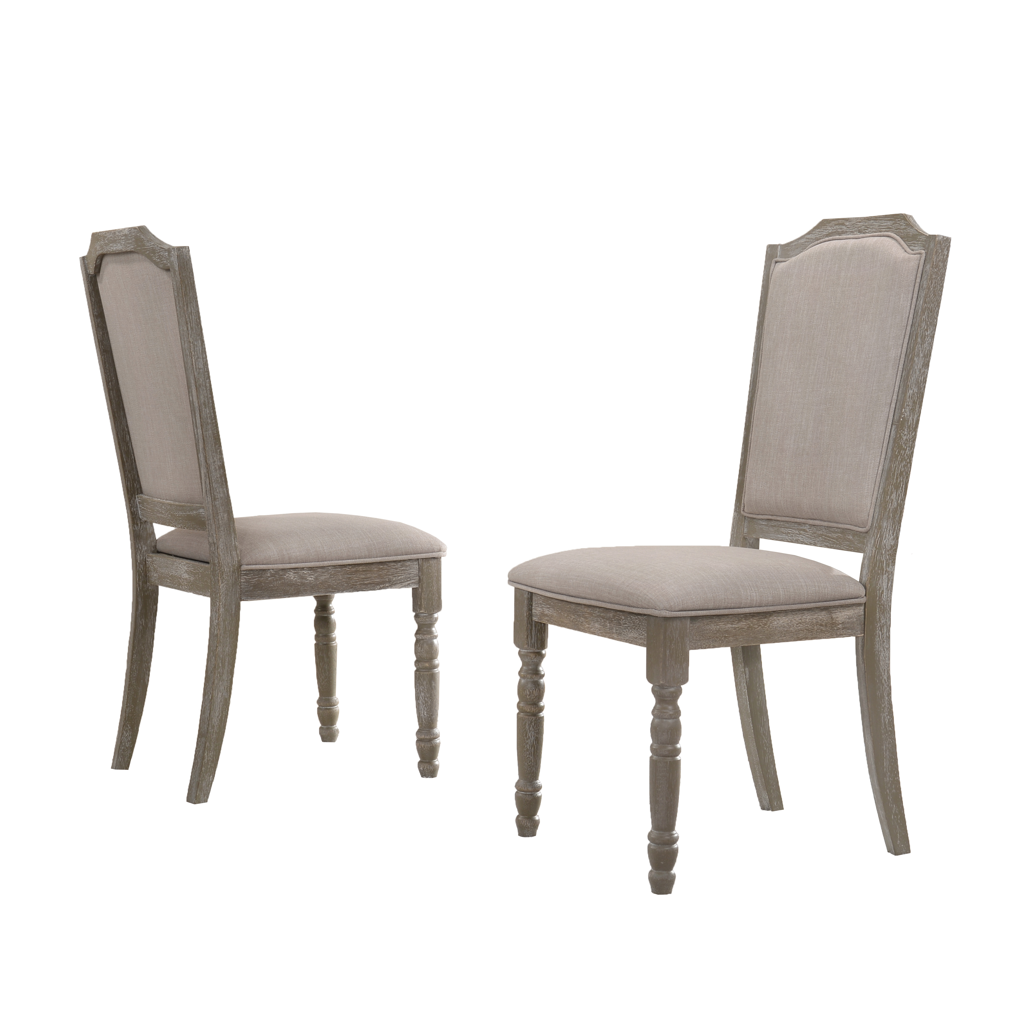 Ferran Wood Pedestal Dining Chair in Reclaimed Gray, Set of 2