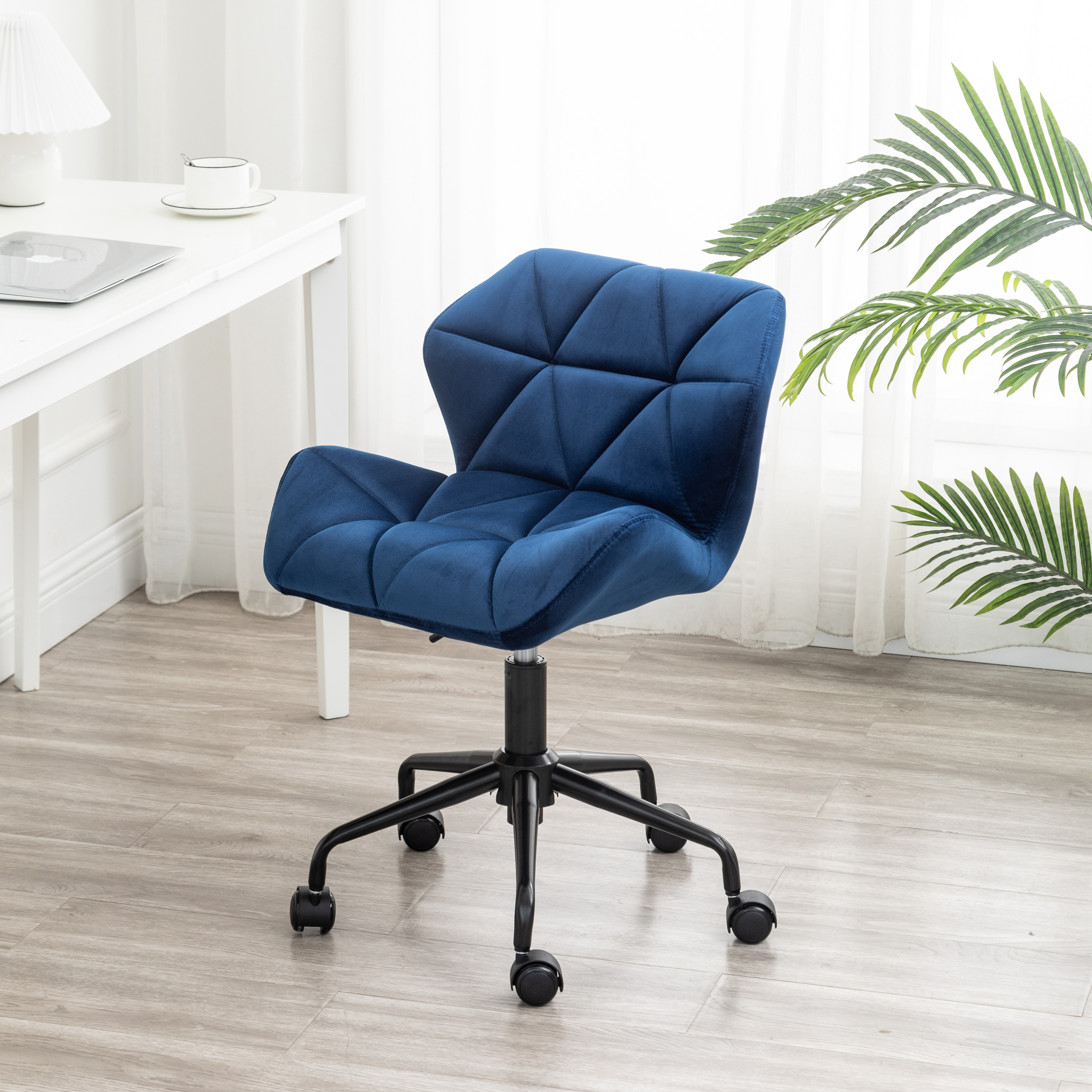 Eldon Diamond Tufted Adjustable Swivel Office Chair, Blue