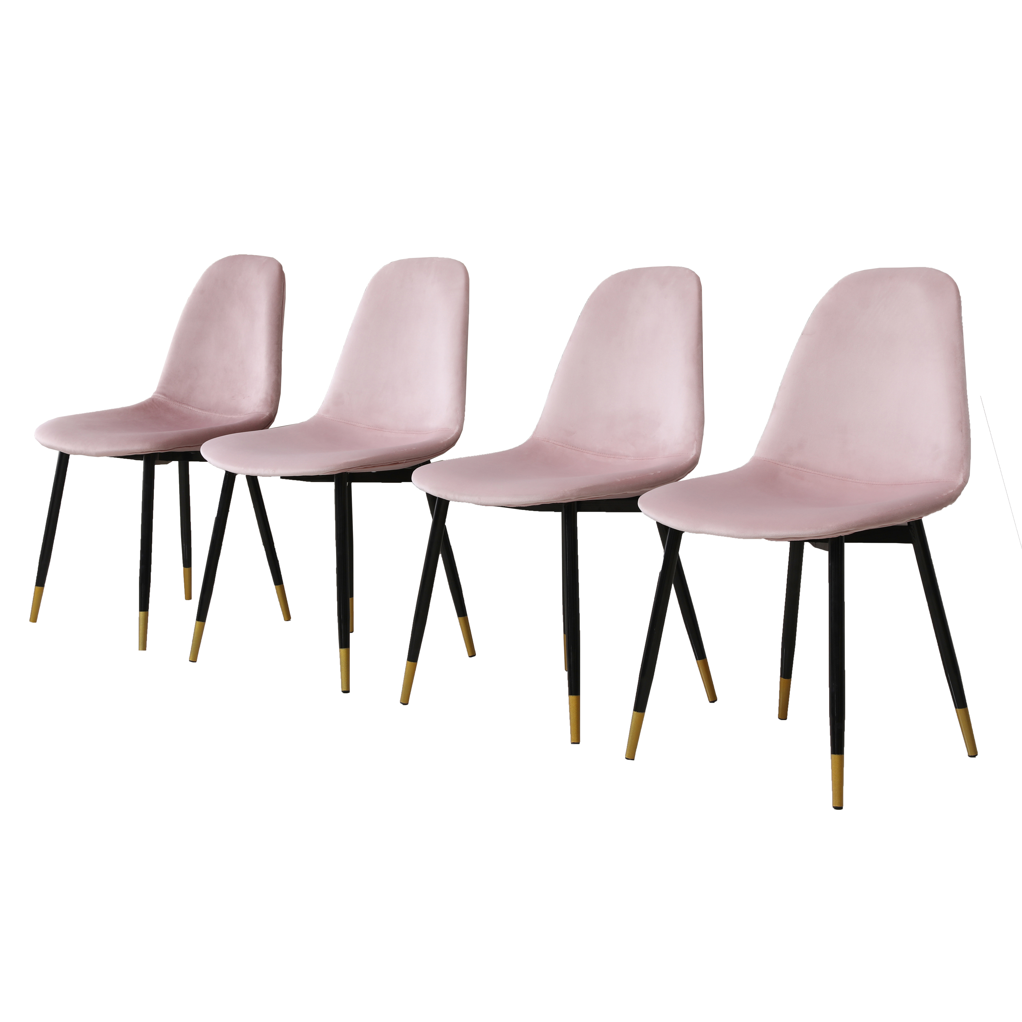 Lassan Contemporary Fabric Dining Chairs, Set of 4, Pink