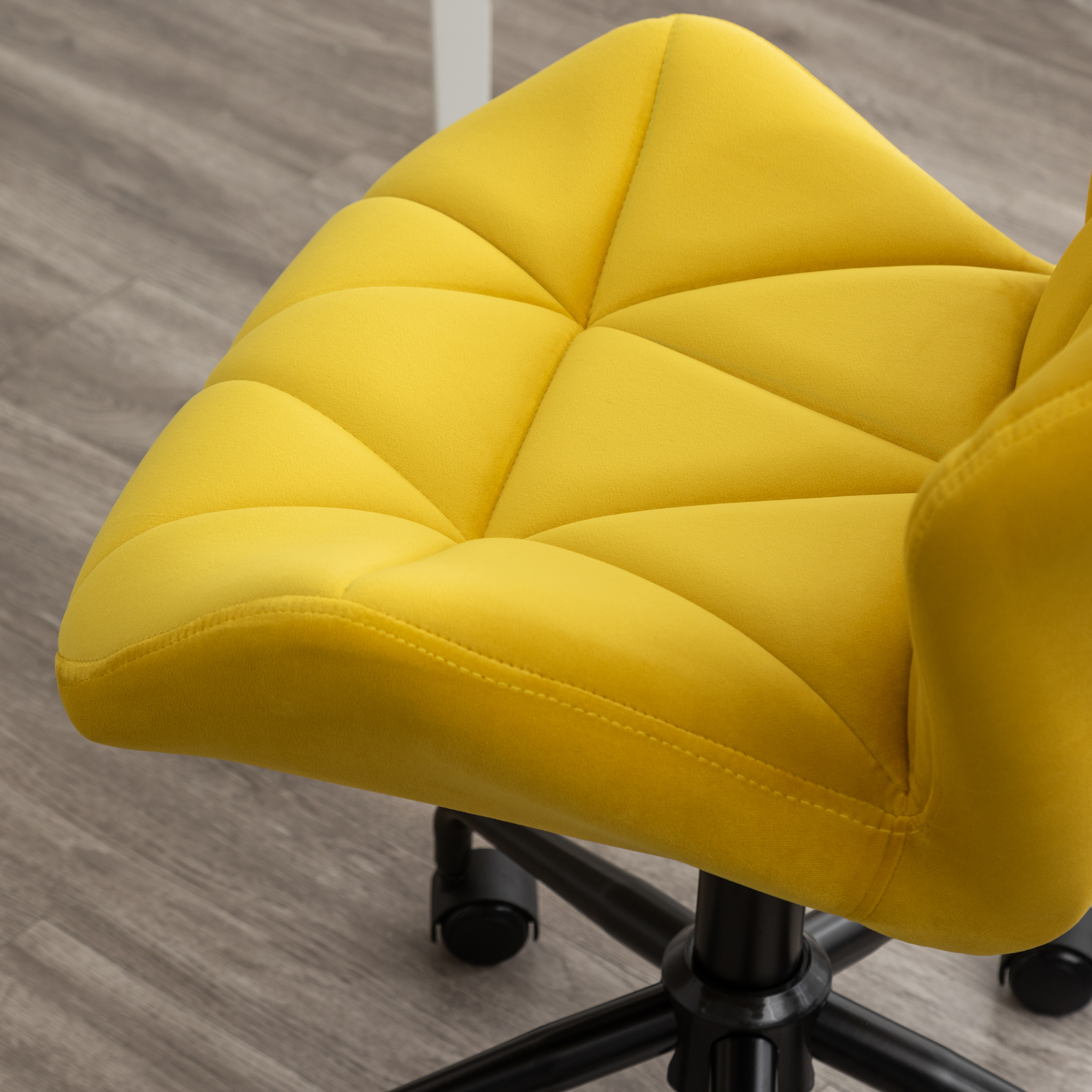 Eldon Diamond Tufted Adjustable Swivel Office Chair, Yellow