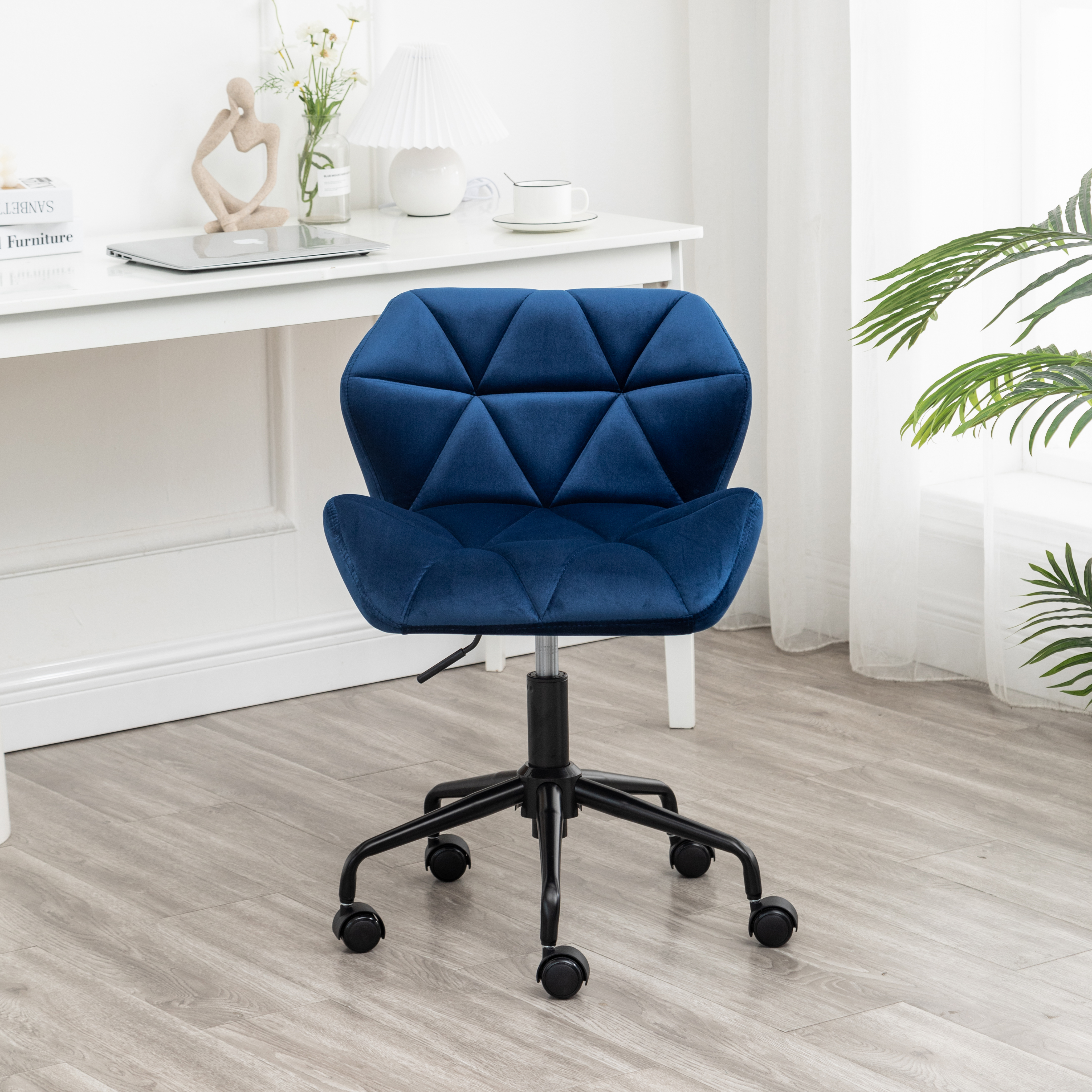 Eldon Diamond Tufted Adjustable Swivel Office Chair, Blue