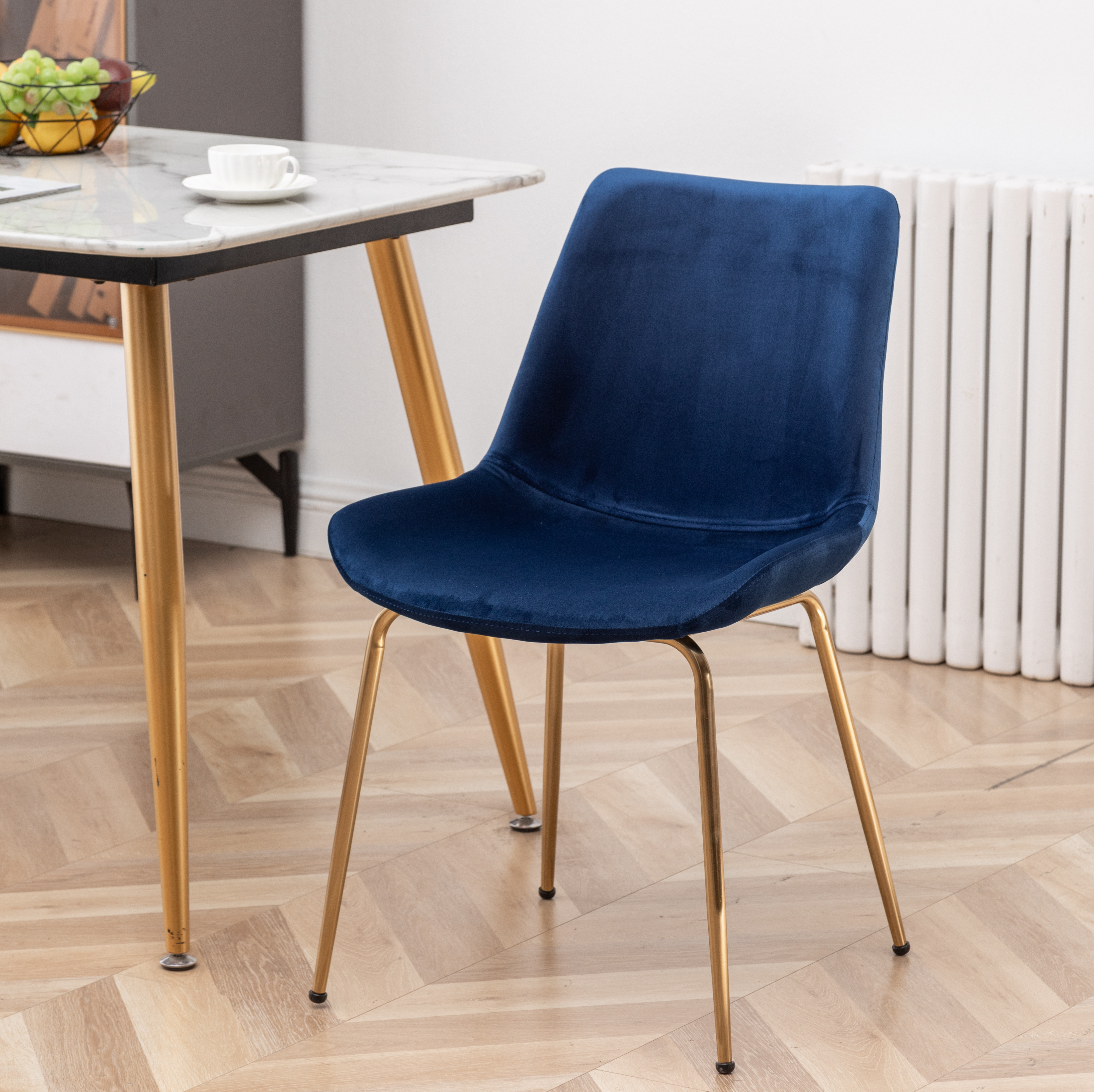 Aufurr Modern Velvet Dining Chair, Set of 2, Blue