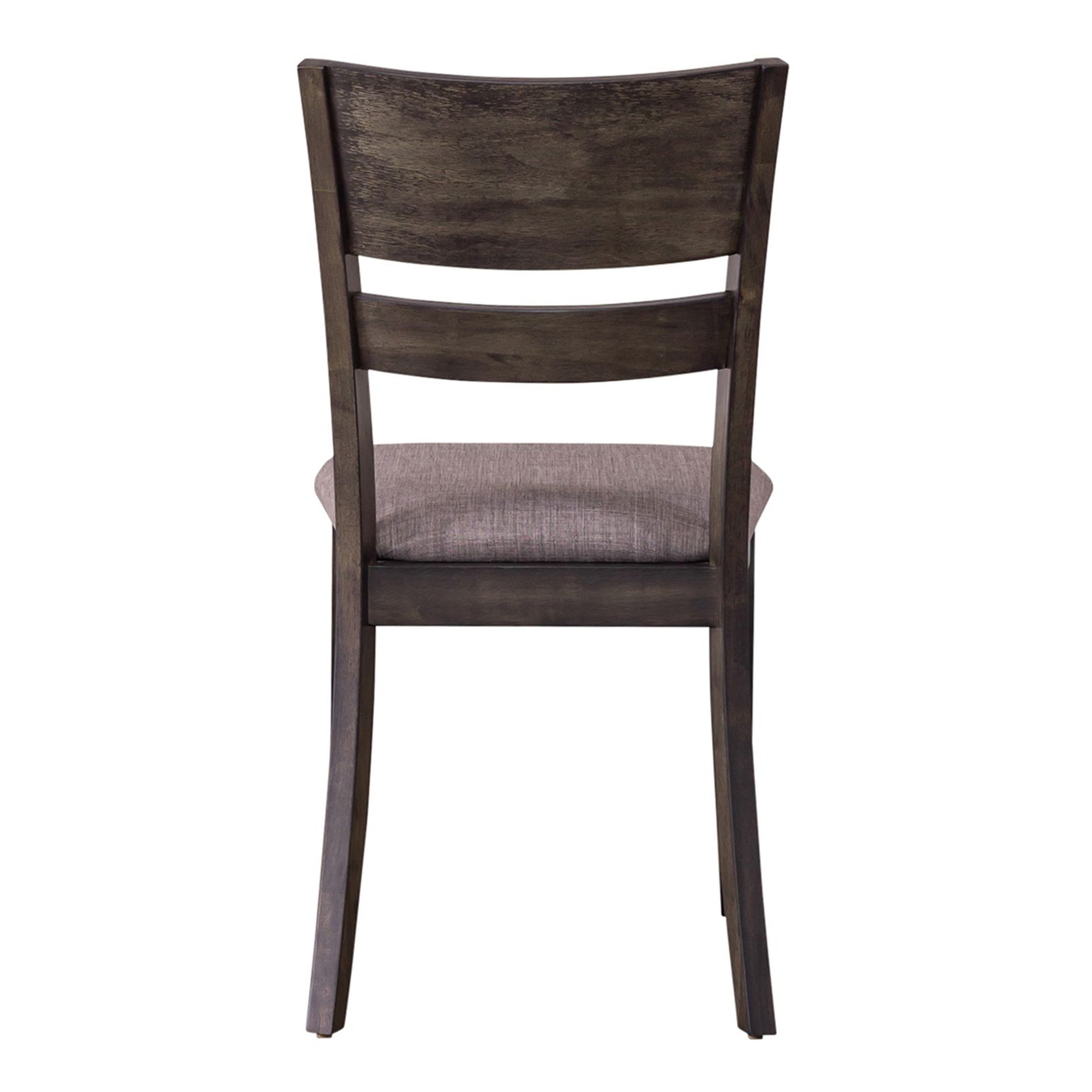 Almeta Solid Wood Slat Back Upholstered Dining Chairs, Set of 2 -Dark Umber Brown Finish