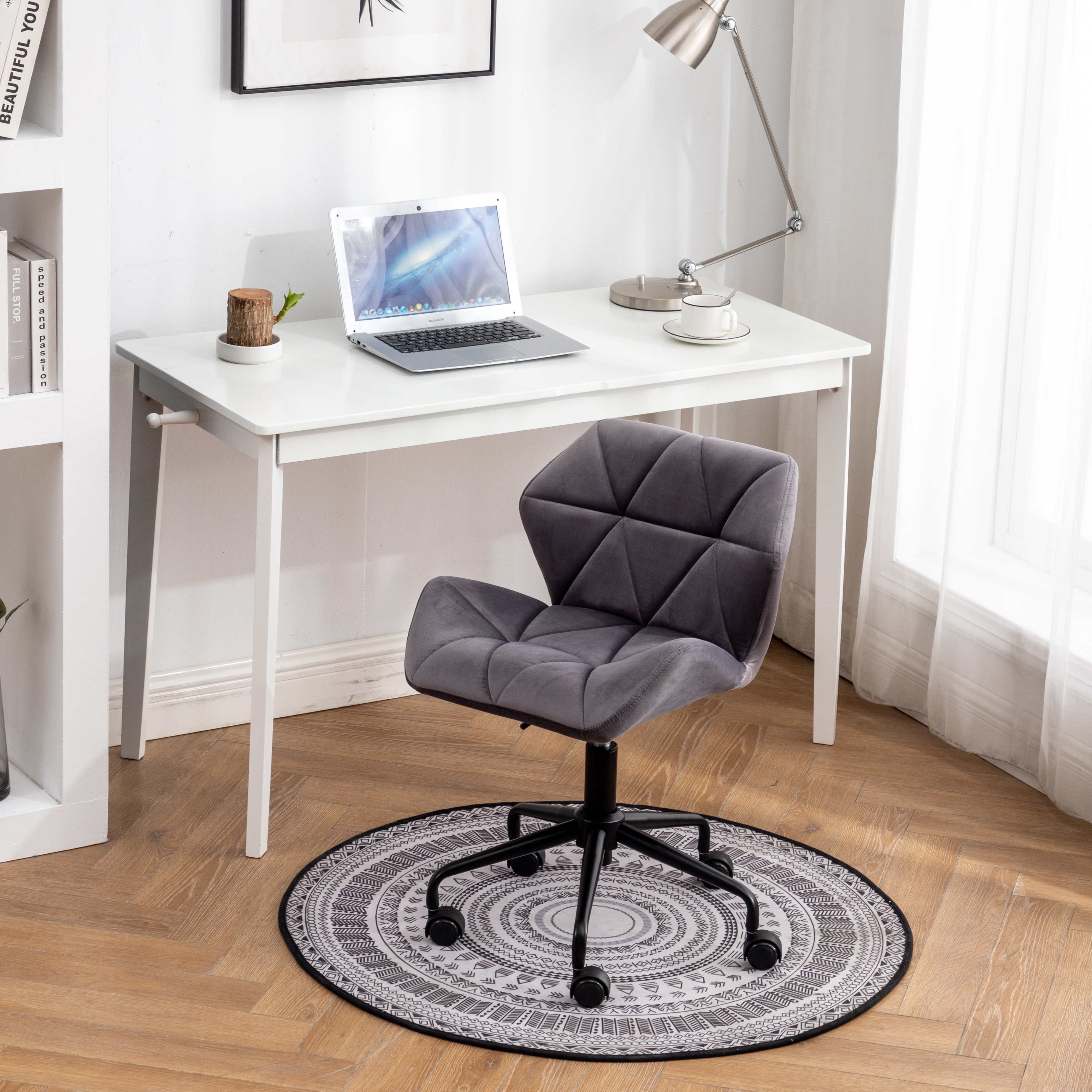 Eldon Diamond Tufted Adjustable Swivel Office Chair, Gray