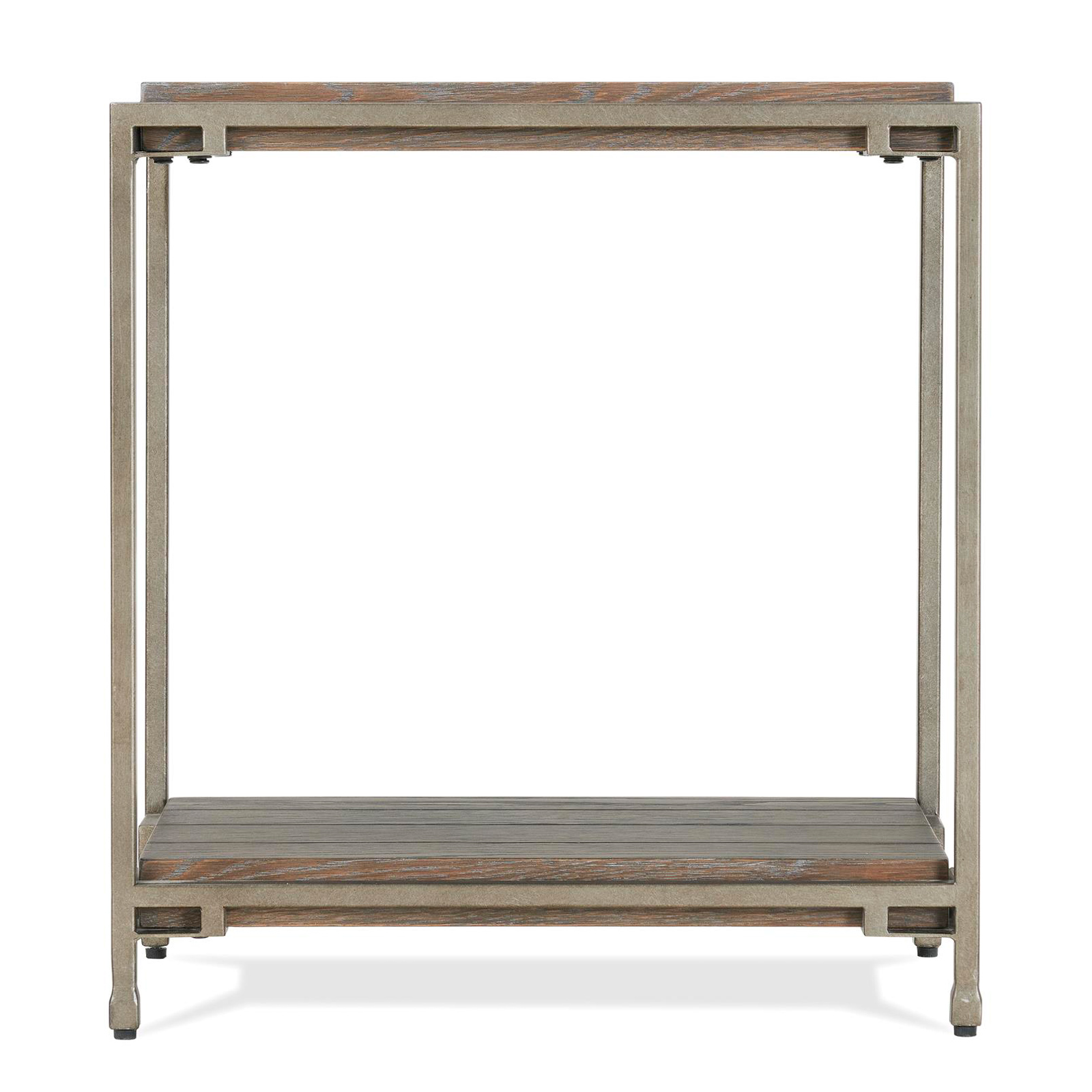 Corbeta Metal Frame Wood Living Room Chairside Table with Shelf, Aged Graphite