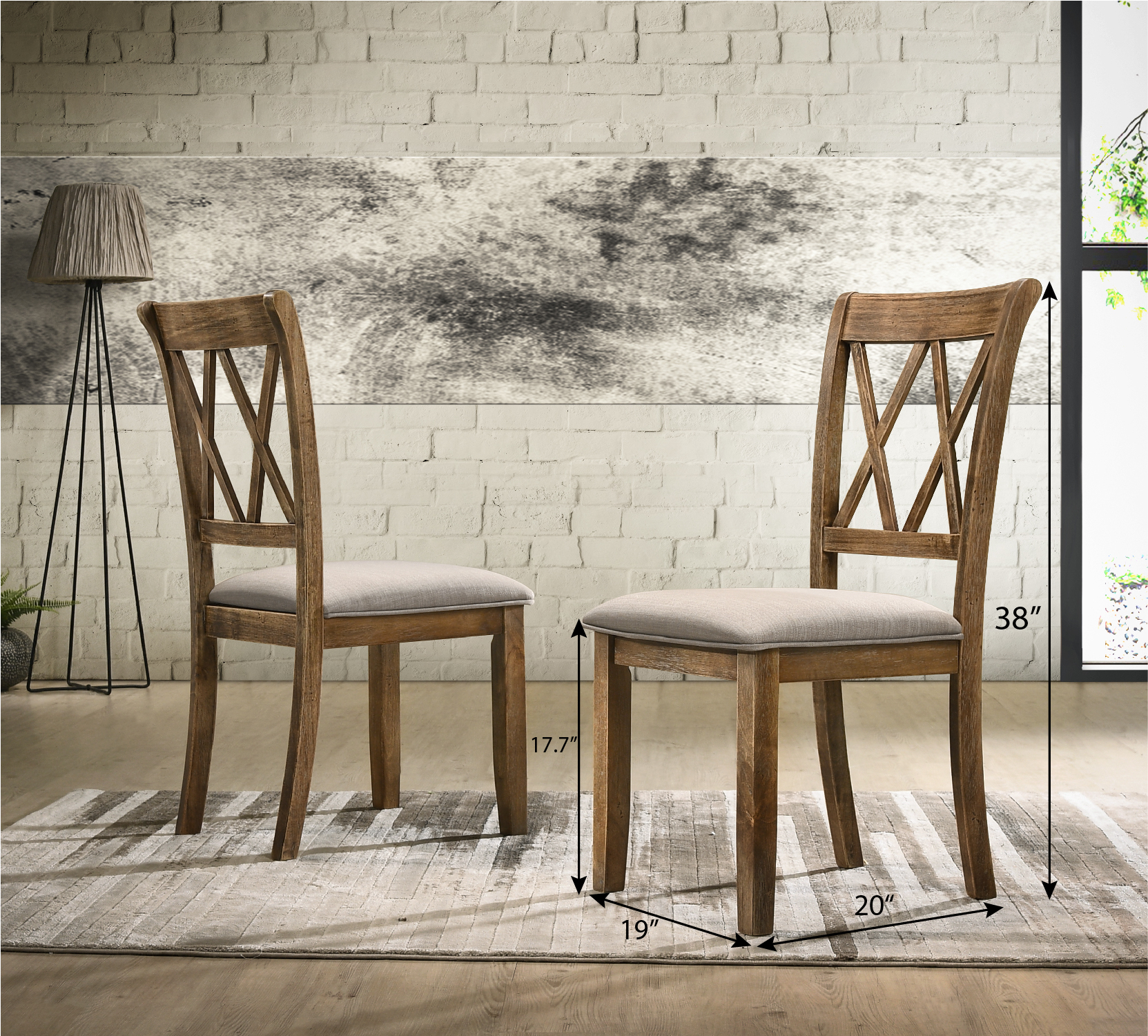 Windvale Fabric Upholstered Dining Chair Set of 2