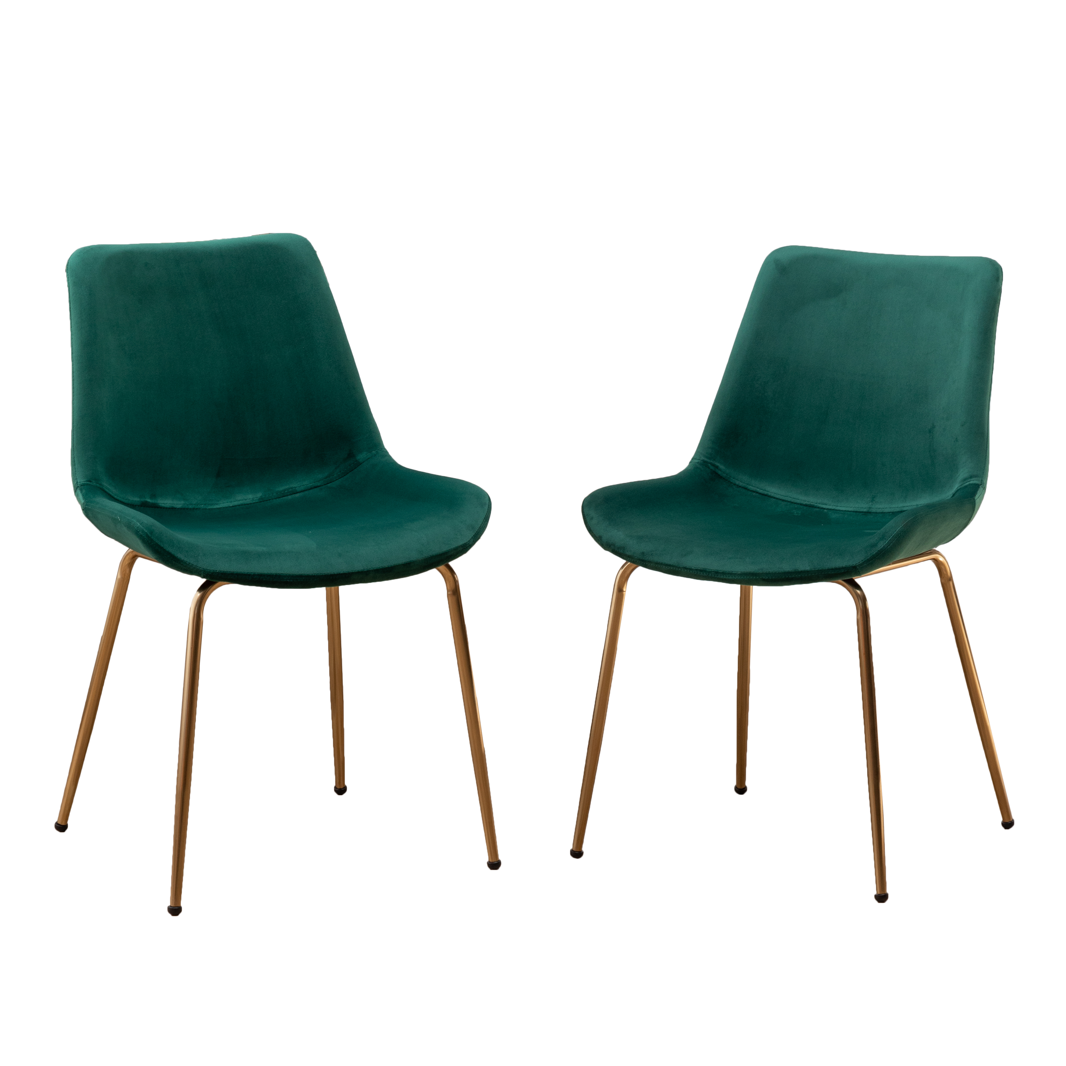 Aufurr Modern Velvet Dining Chair, Set of 2, Green