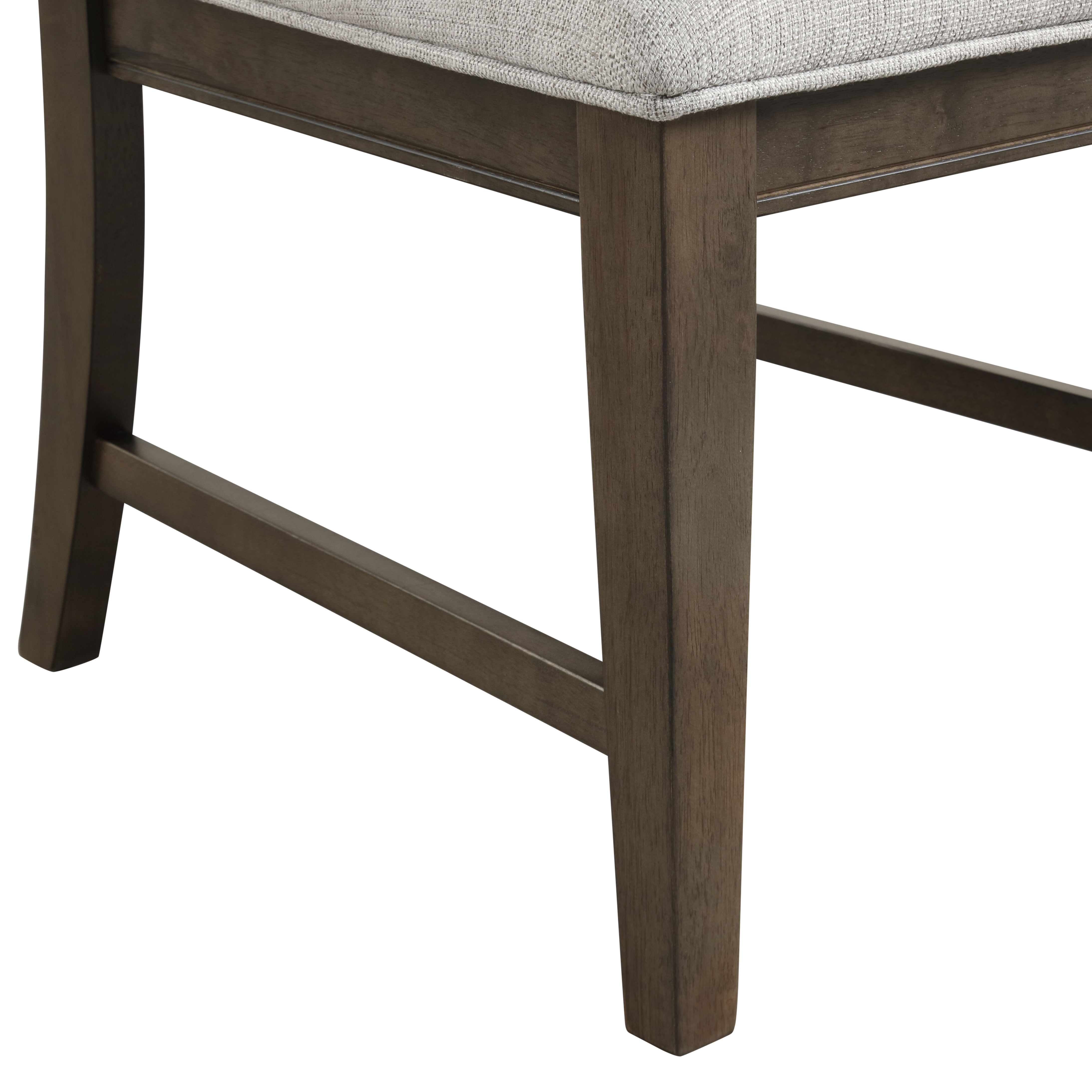 Aberll Solid Wood Upholstered Dining Chairs, Set of 2, Gray