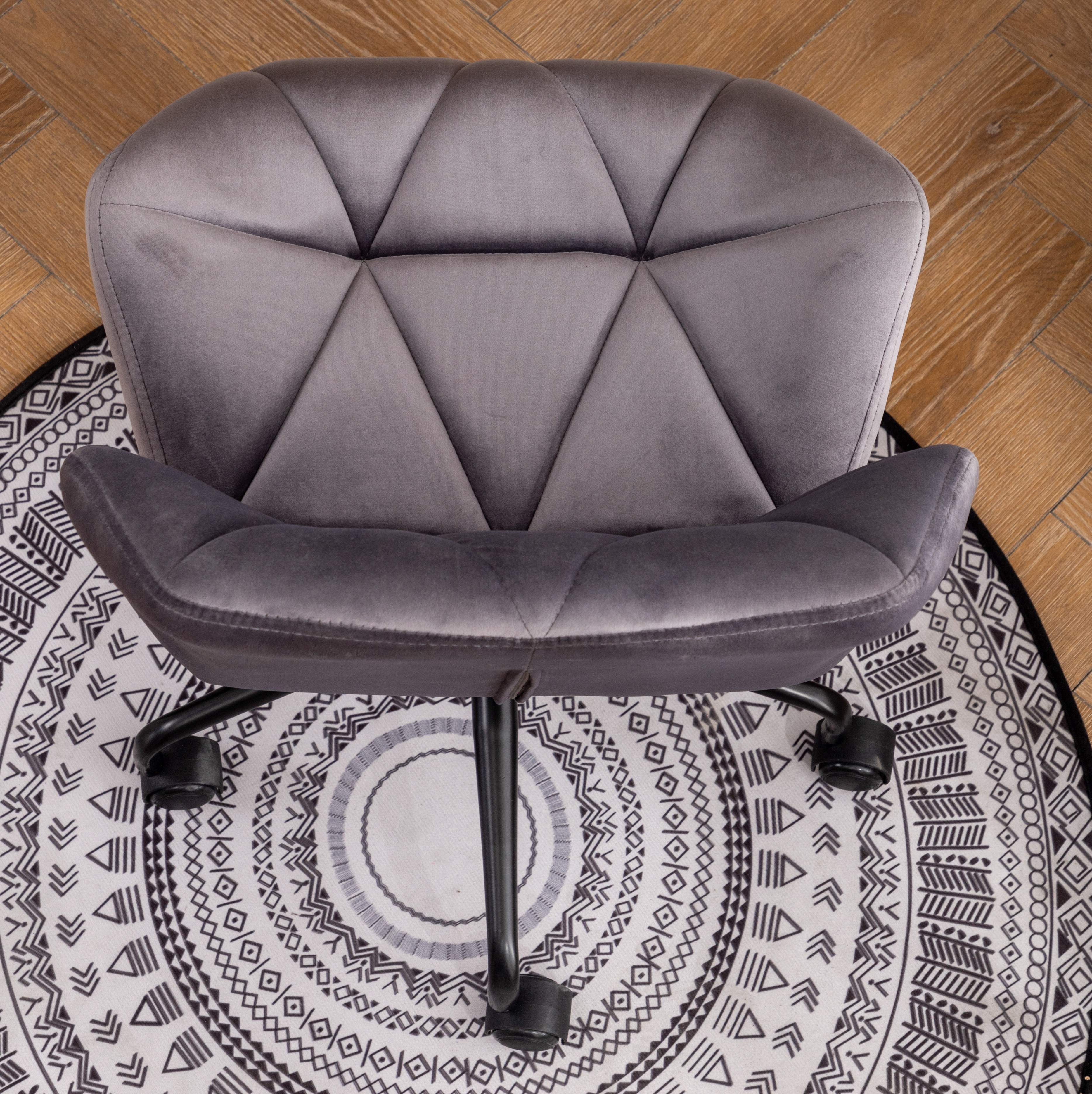 Eldon Diamond Tufted Adjustable Swivel Office Chair, Gray