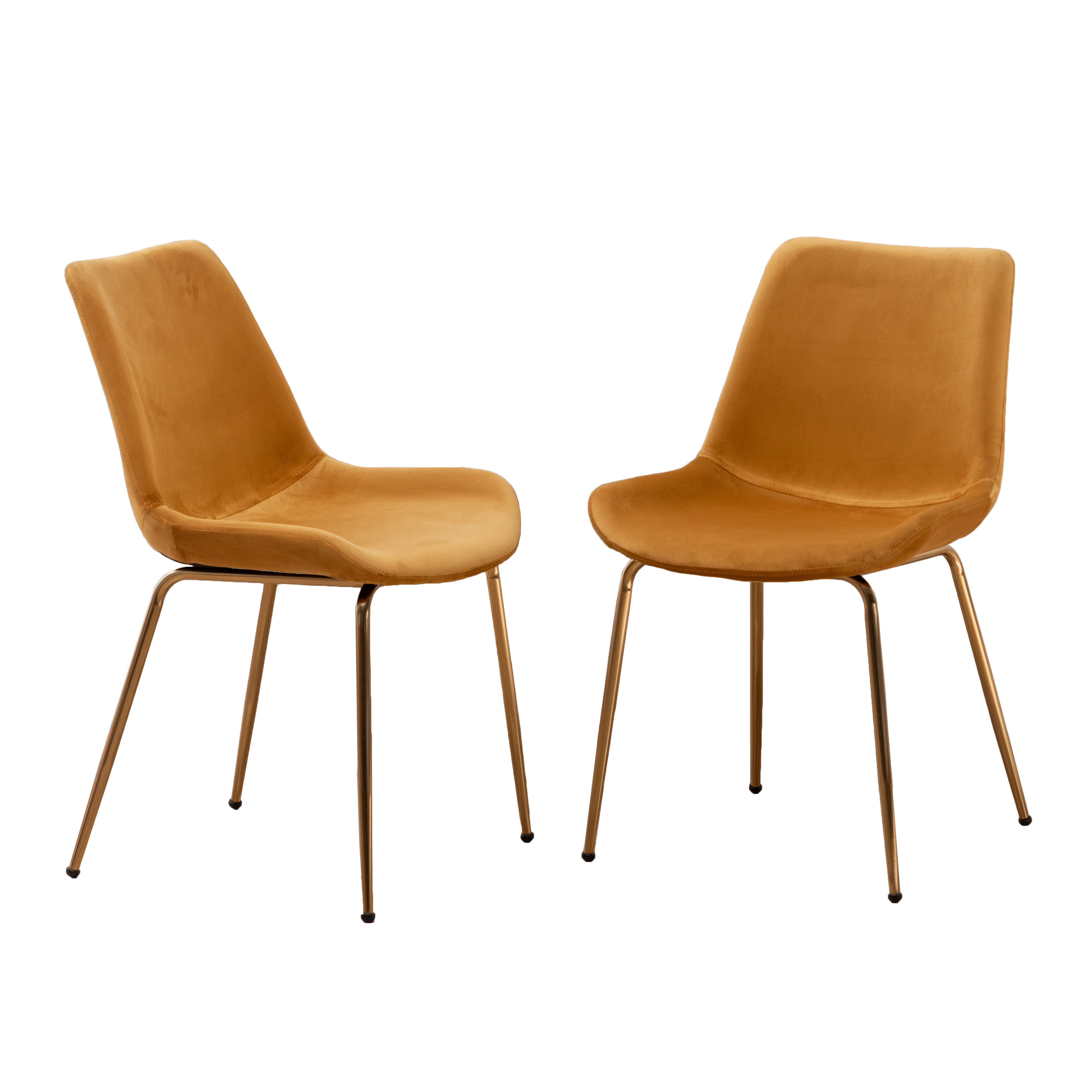 Aufurr Modern Velvet Dining Chair, Set of 2, Gold