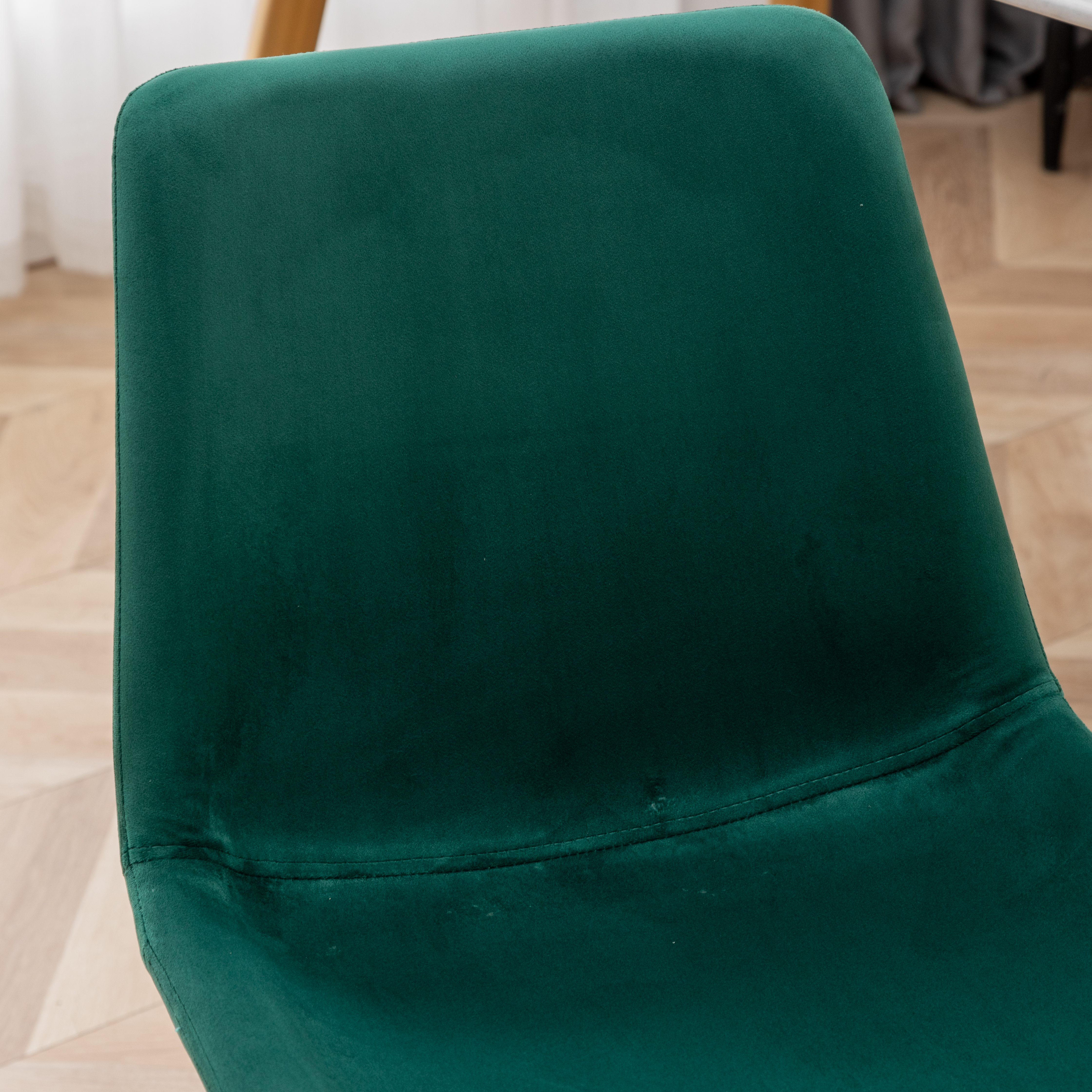 Aufurr Modern Velvet Dining Chair, Set of 2, Green