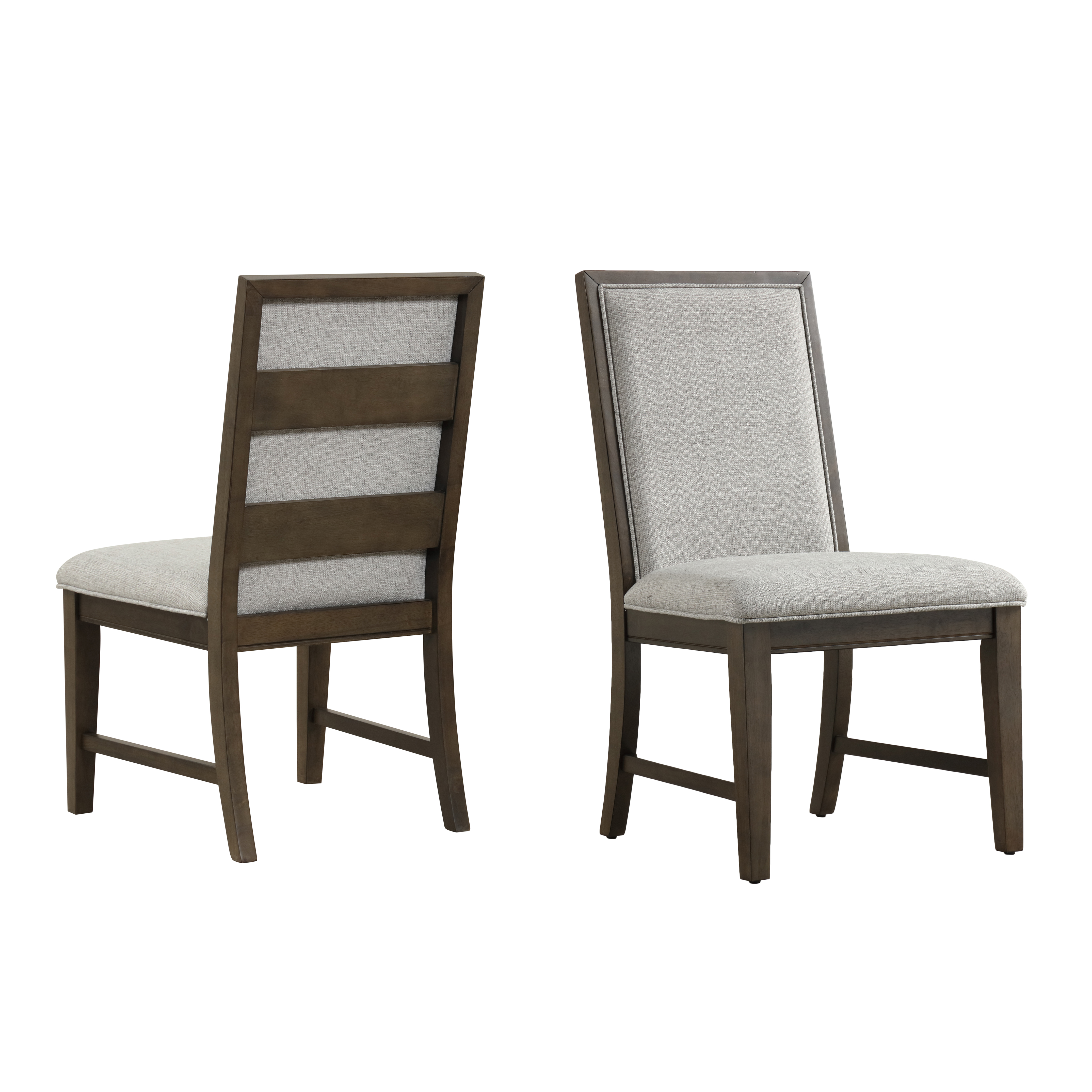 Aberll Solid Wood Upholstered Dining Chairs, Set of 2, Gray