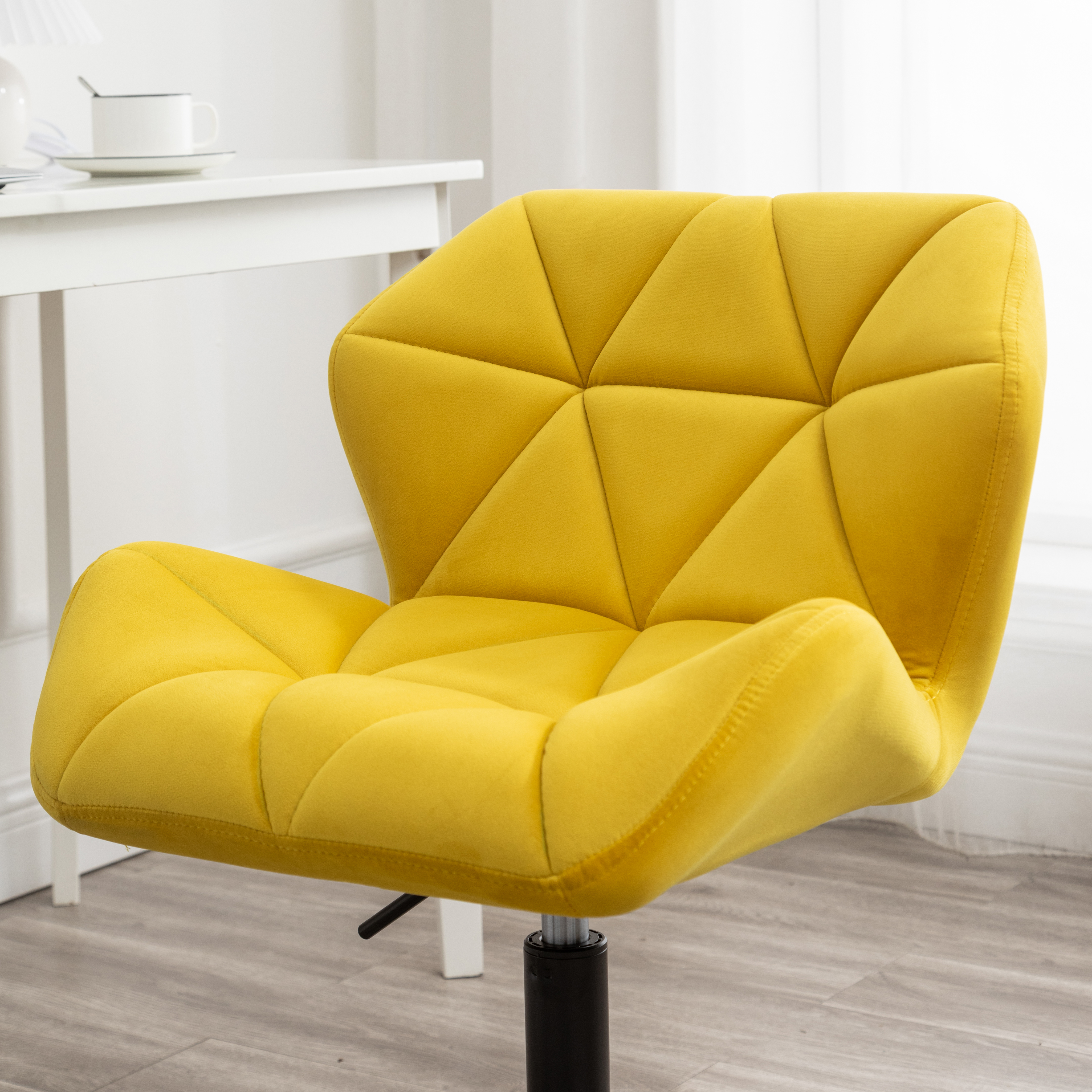 Eldon Diamond Tufted Adjustable Swivel Office Chair, Yellow