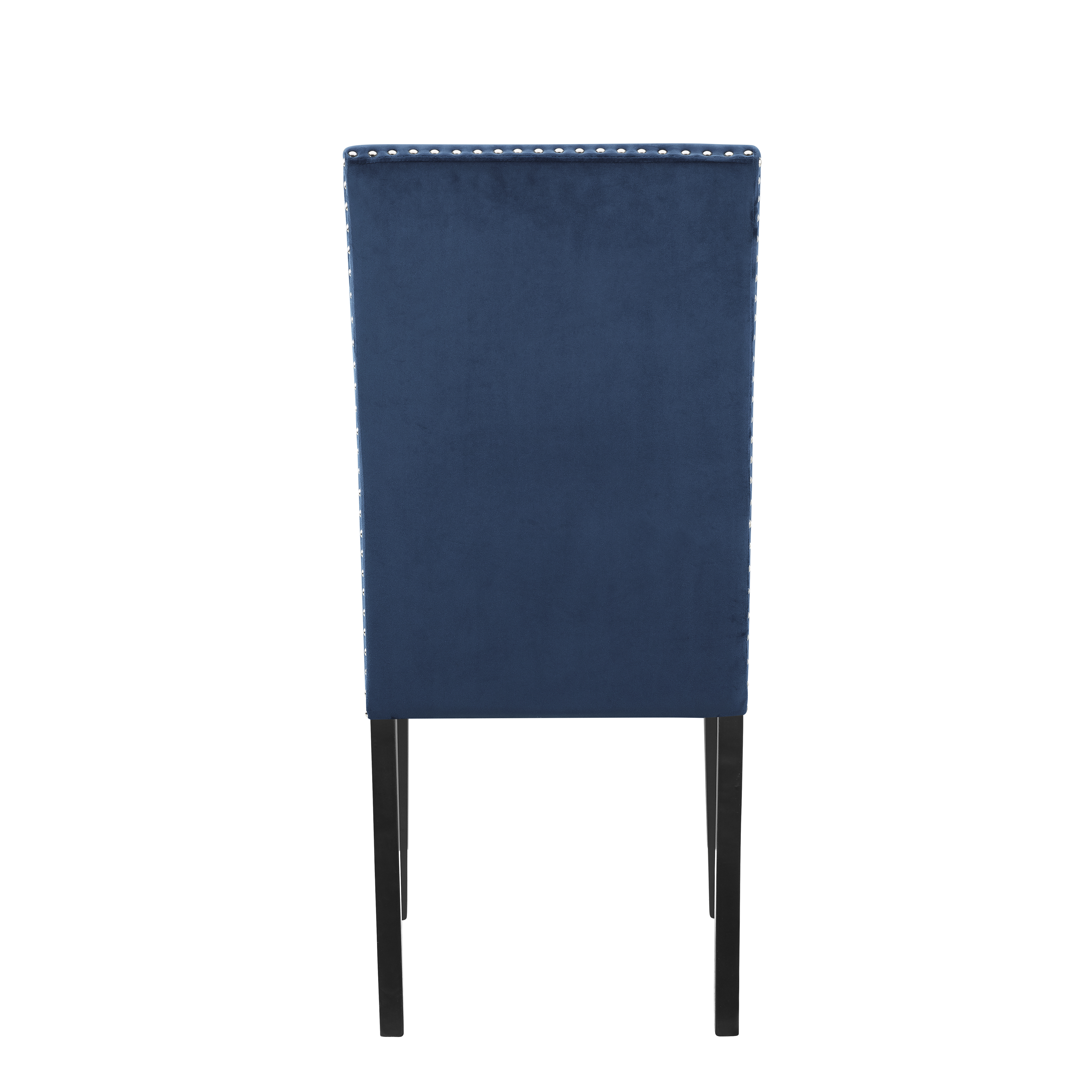 Cobre Contemporary Velvet Dining Chair with Nailhead Trim, Set of 2, Blue