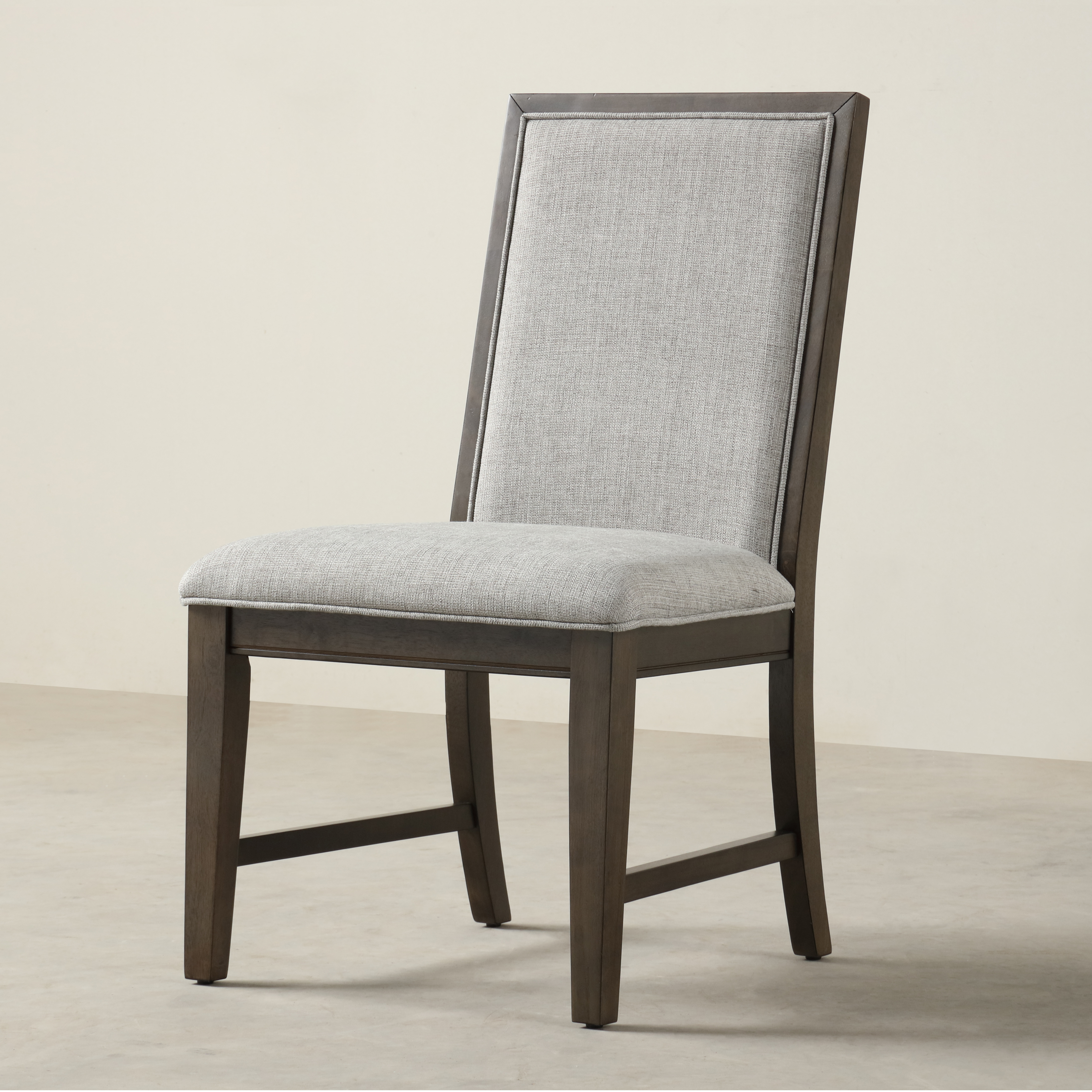 Aberll Solid Wood Upholstered Dining Chairs, Set of 2, Gray