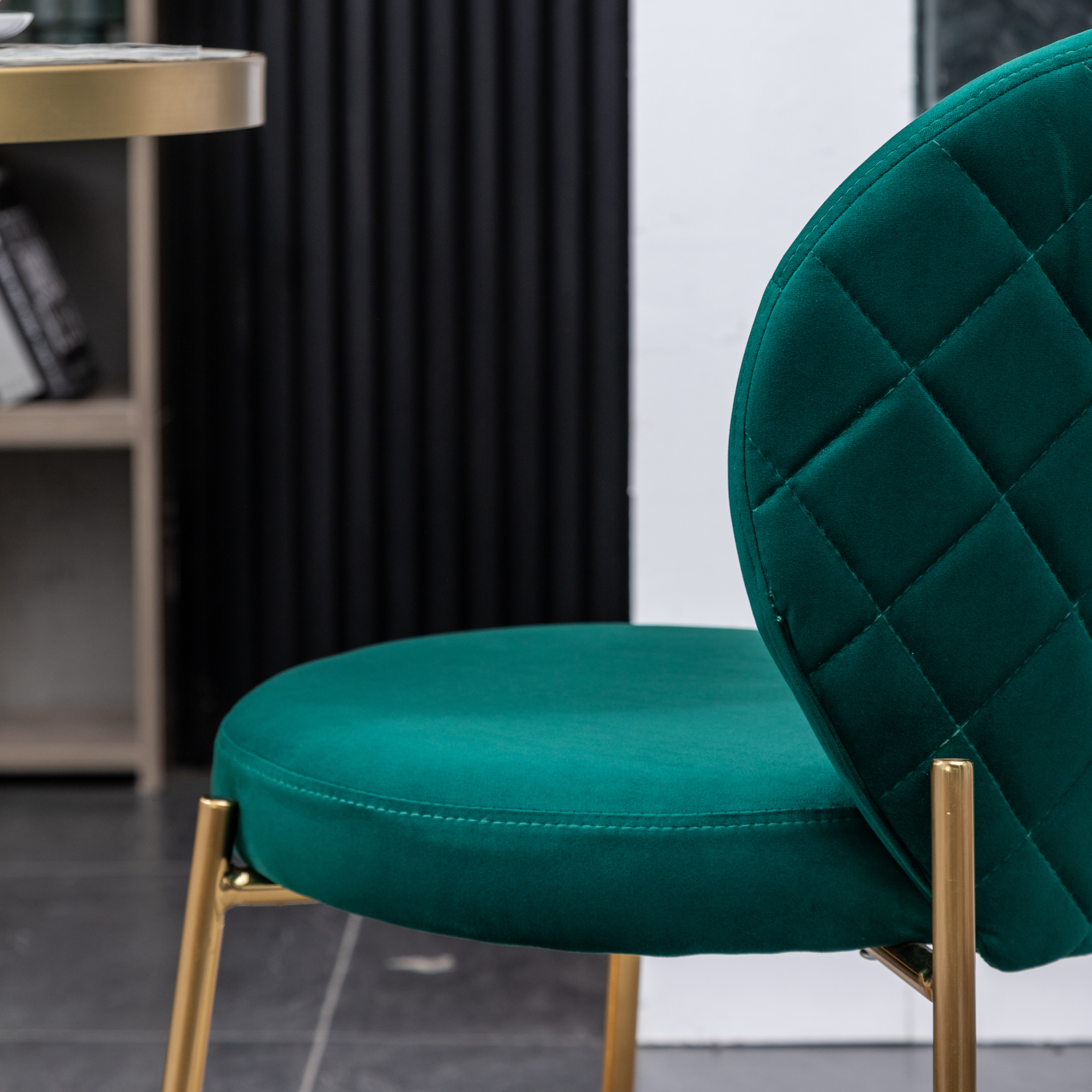 Amoa Contemporary Velvet Upholstery Dining Chair, Green