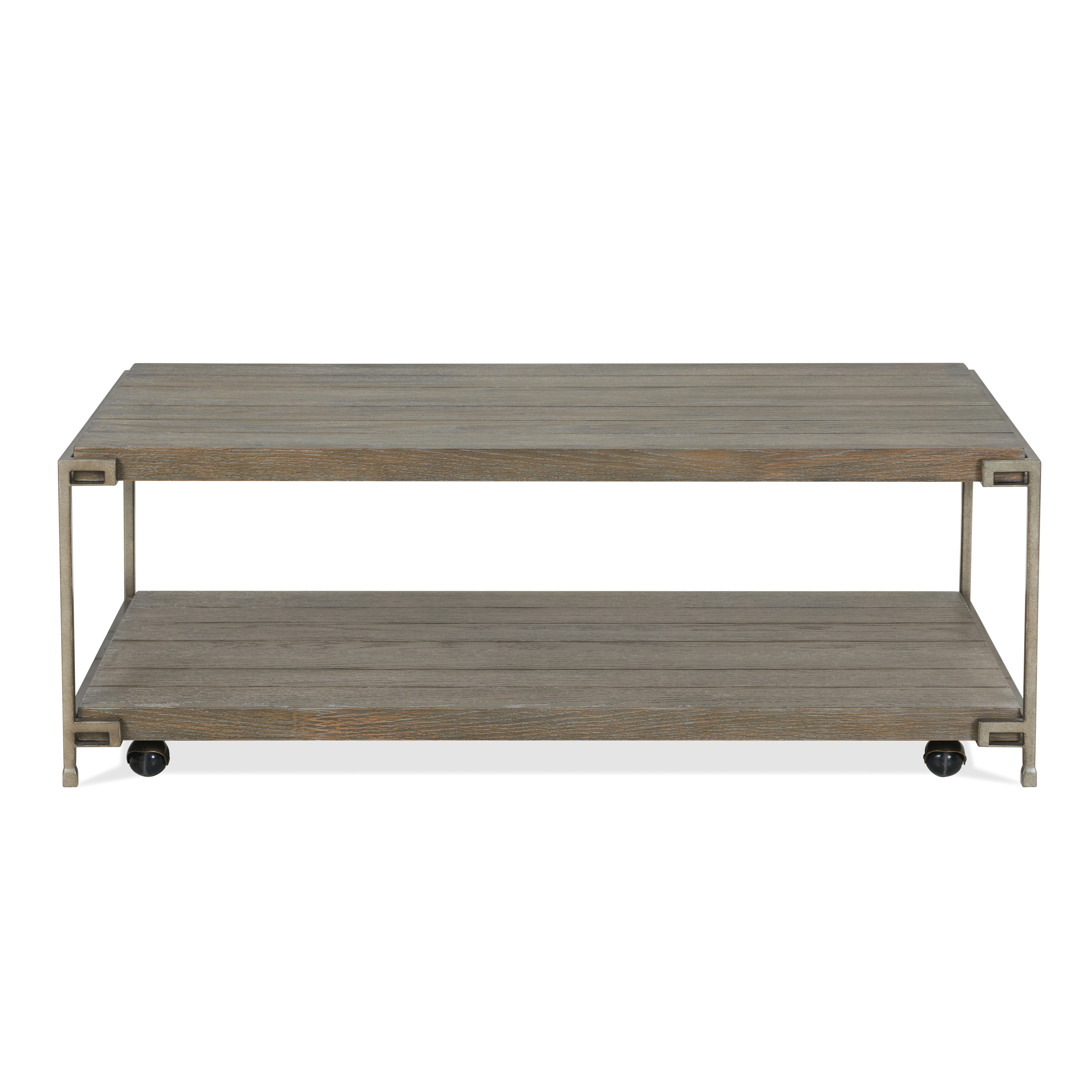 Corbeta Metal Frame Wood Living Room Coffee Table with Casters