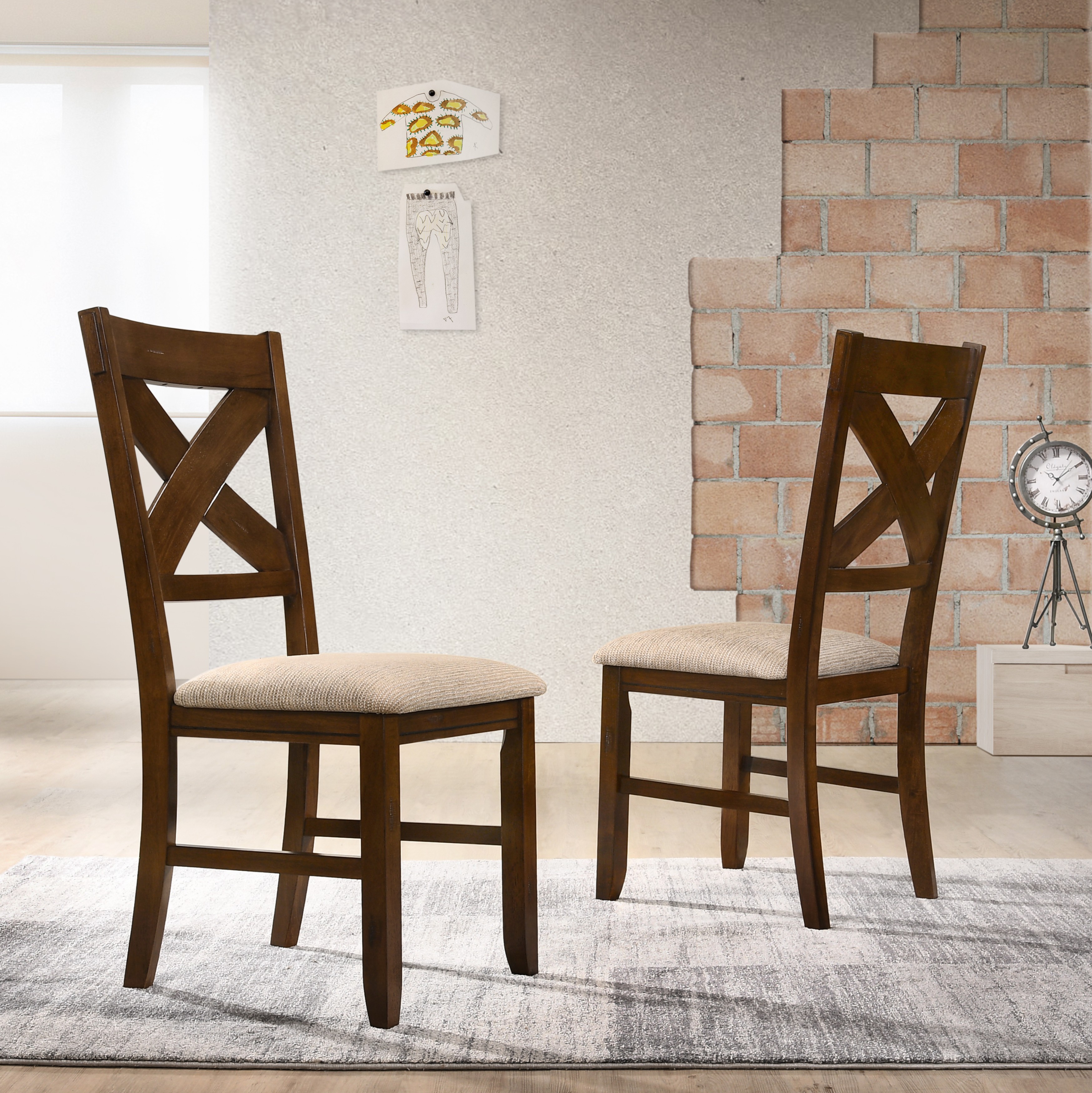 Karven Solid Wood Dining Chairs , Set of 2