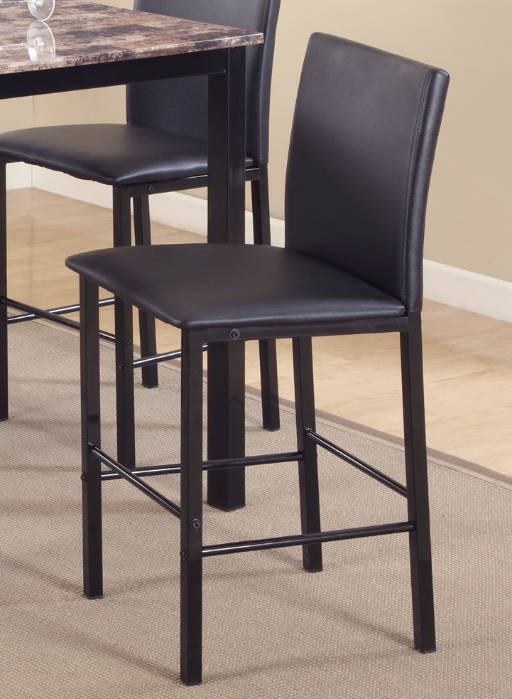 Citico Metal Counter Height Dining Chairs with Black Metal Frame, Set of 4