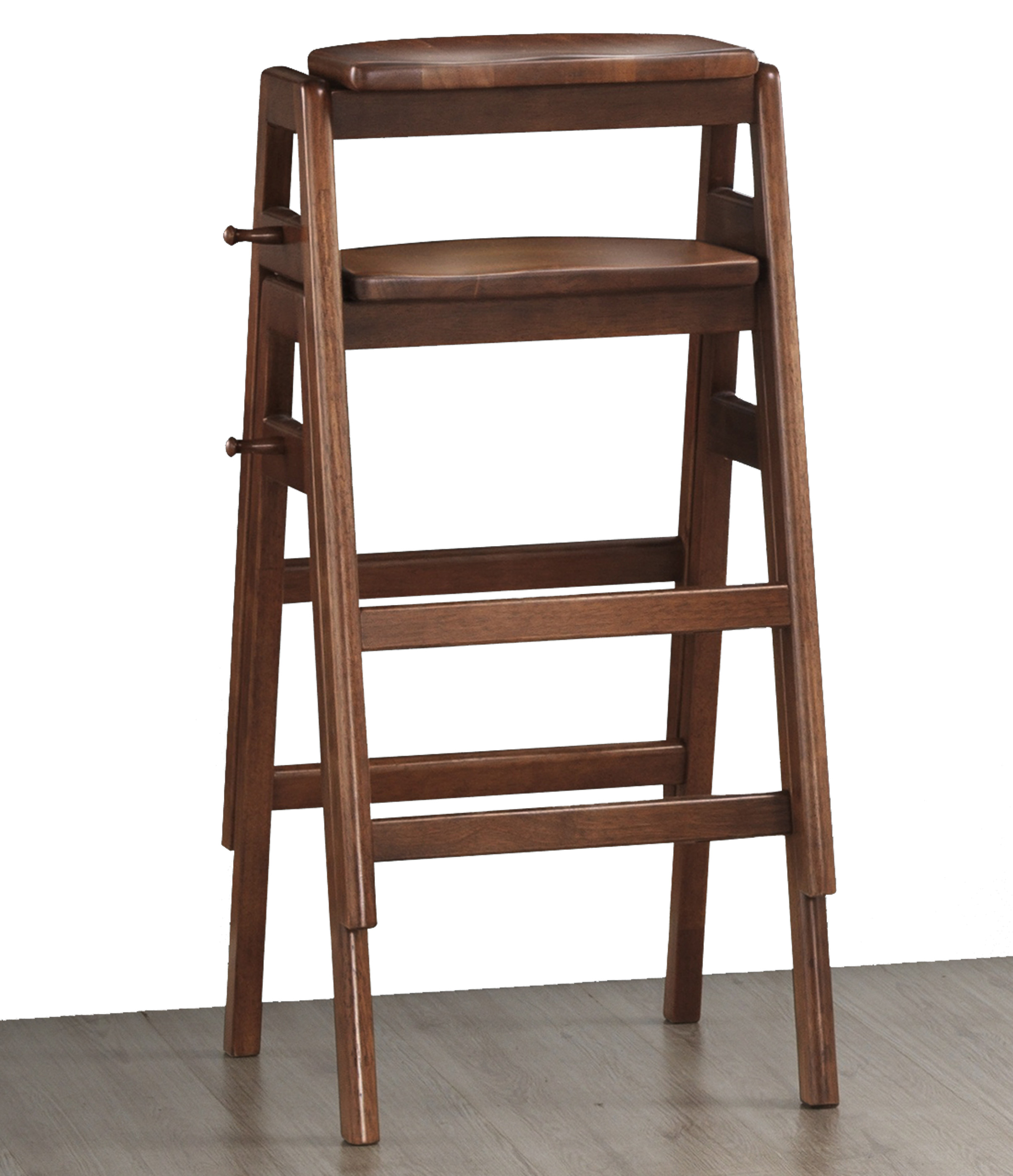 Malvern Mid-Century Modern Wood Stackable Barstools, Set of 2