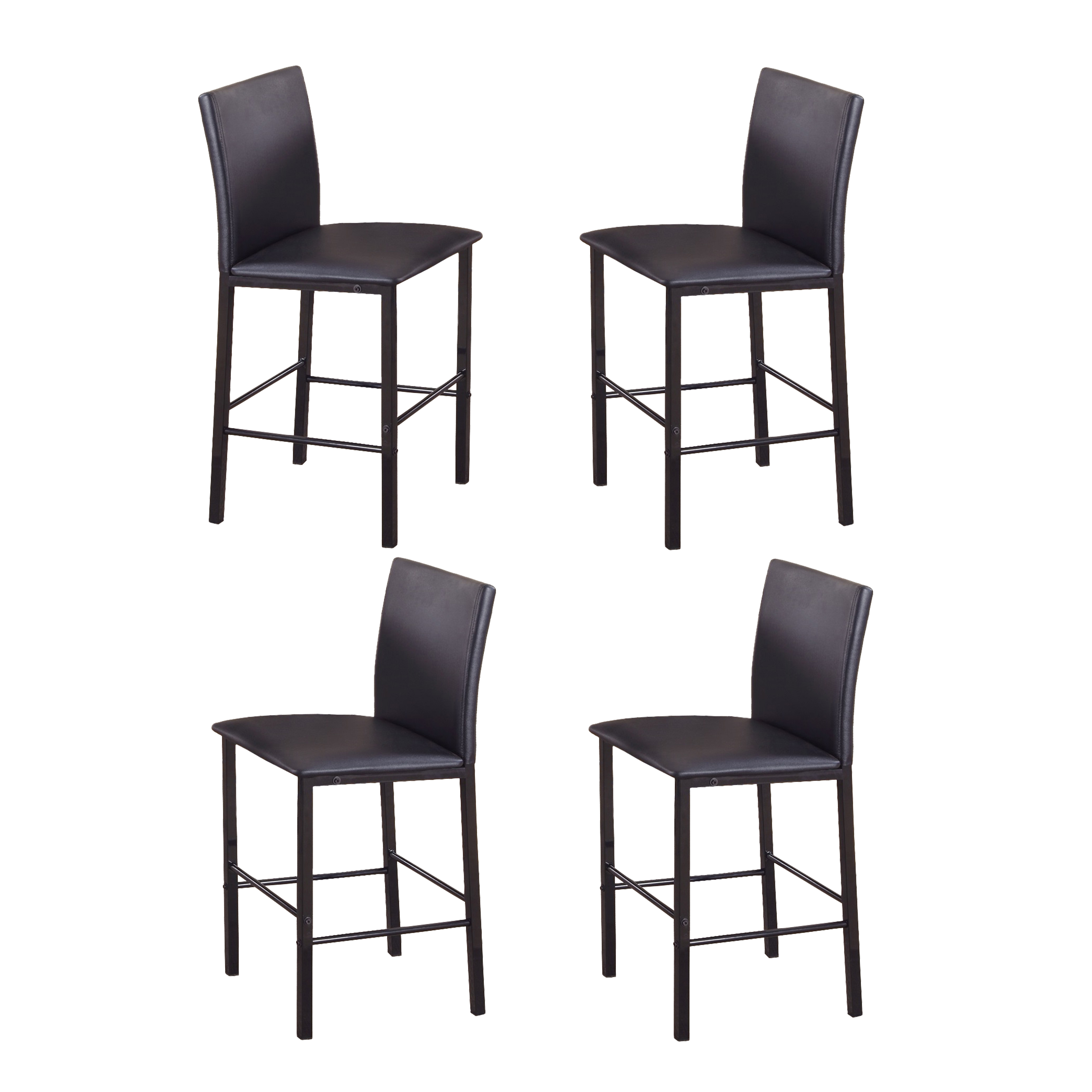 Citico Metal Counter Height Dining Chairs with Black Metal Frame, Set of 4