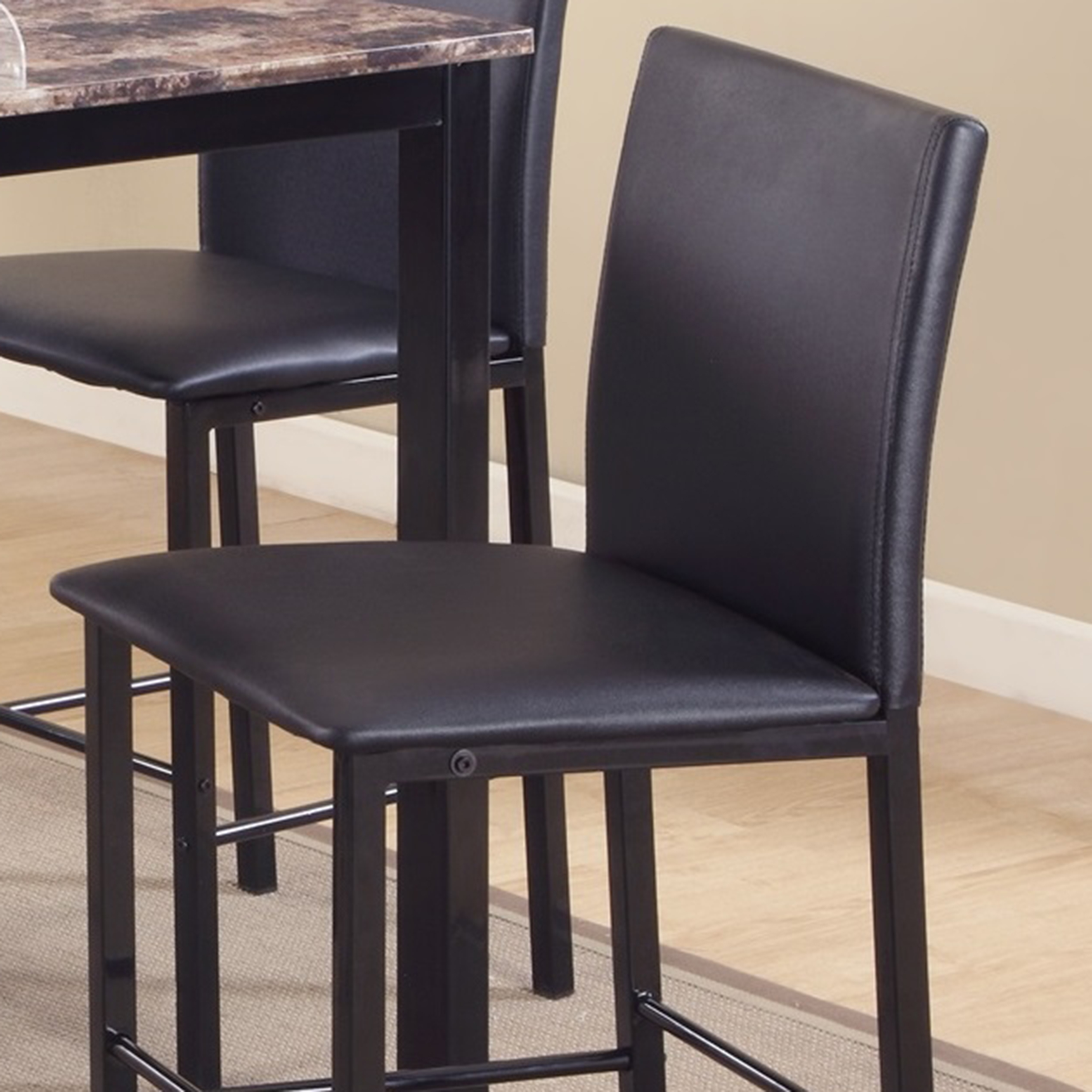 Citico Metal Counter Height Dining Chairs with Black Metal Frame, Set of 4