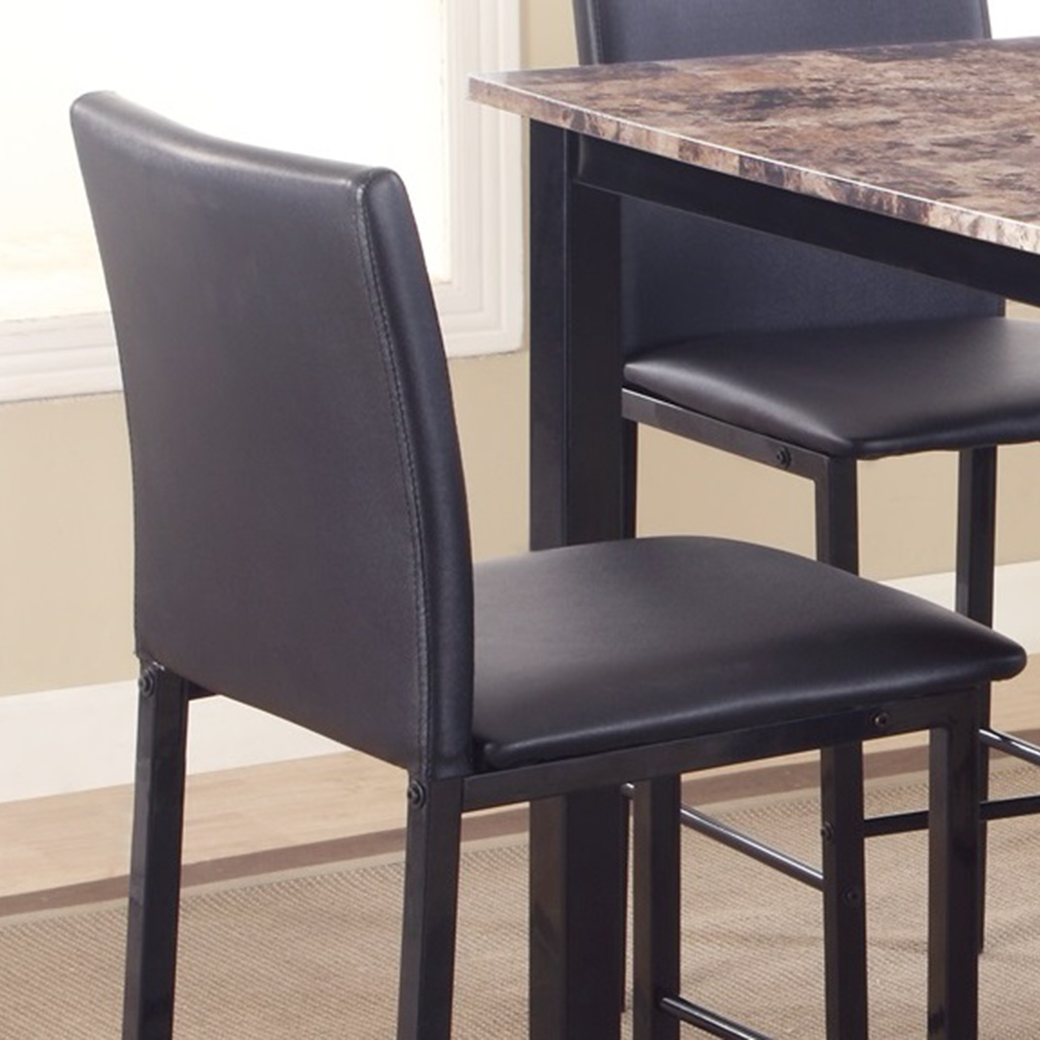 Citico Metal Counter Height Dining Chairs with Black Metal Frame, Set of 4