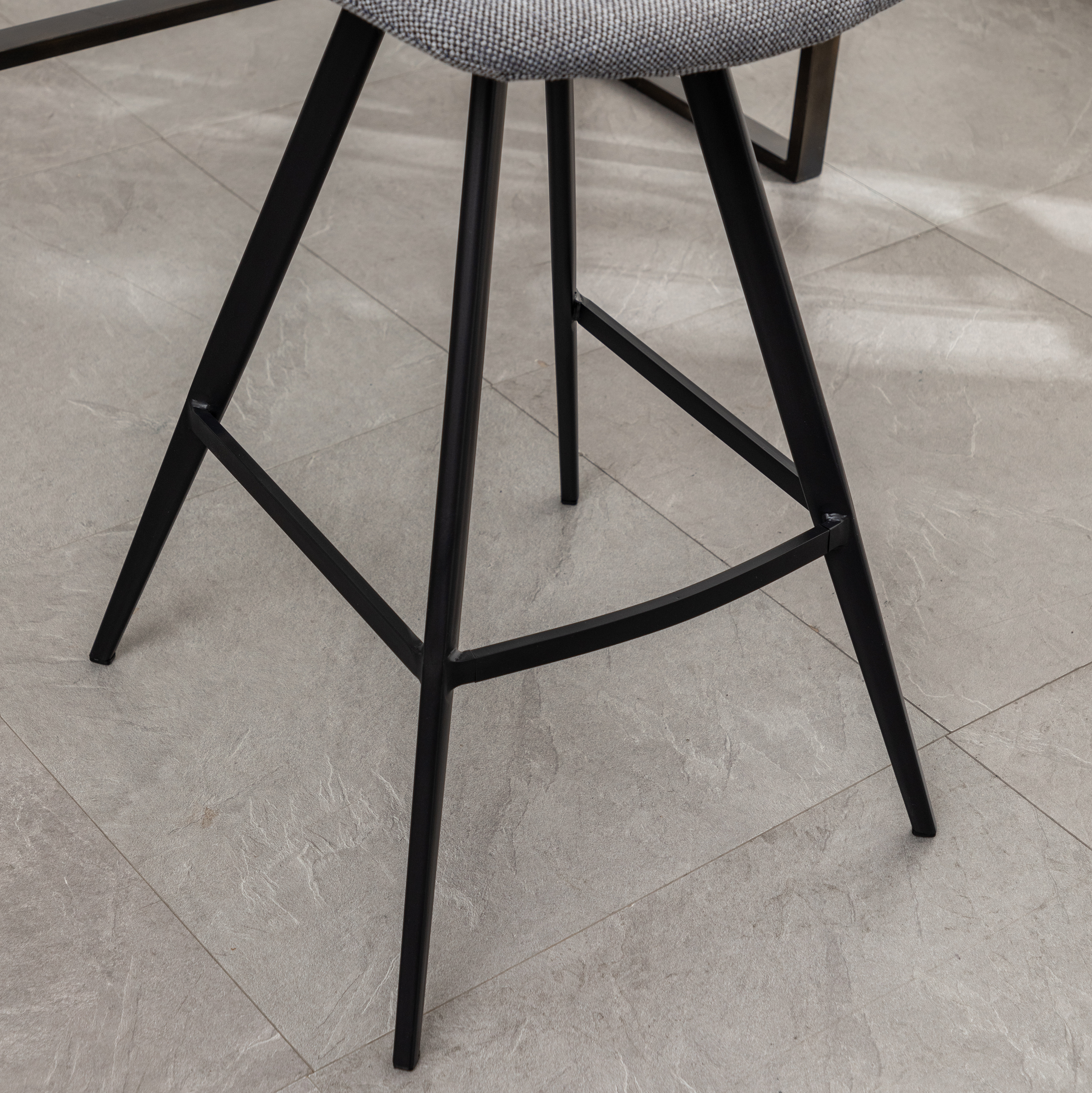 Porth Fabric Kitchen 28.25" Counter Height Stools, Set of 2, Gray