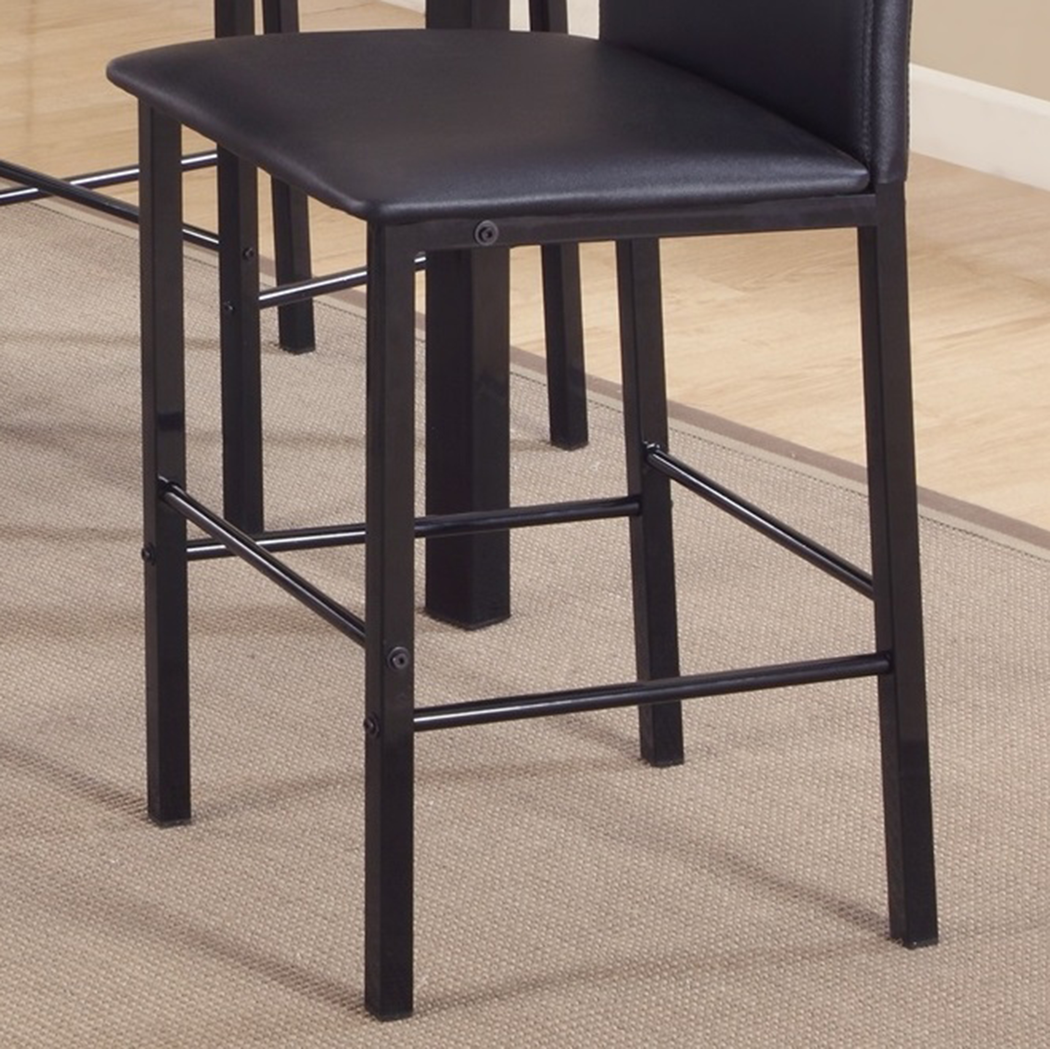 Citico Metal Counter Height Dining Chairs with Black Metal Frame, Set of 4