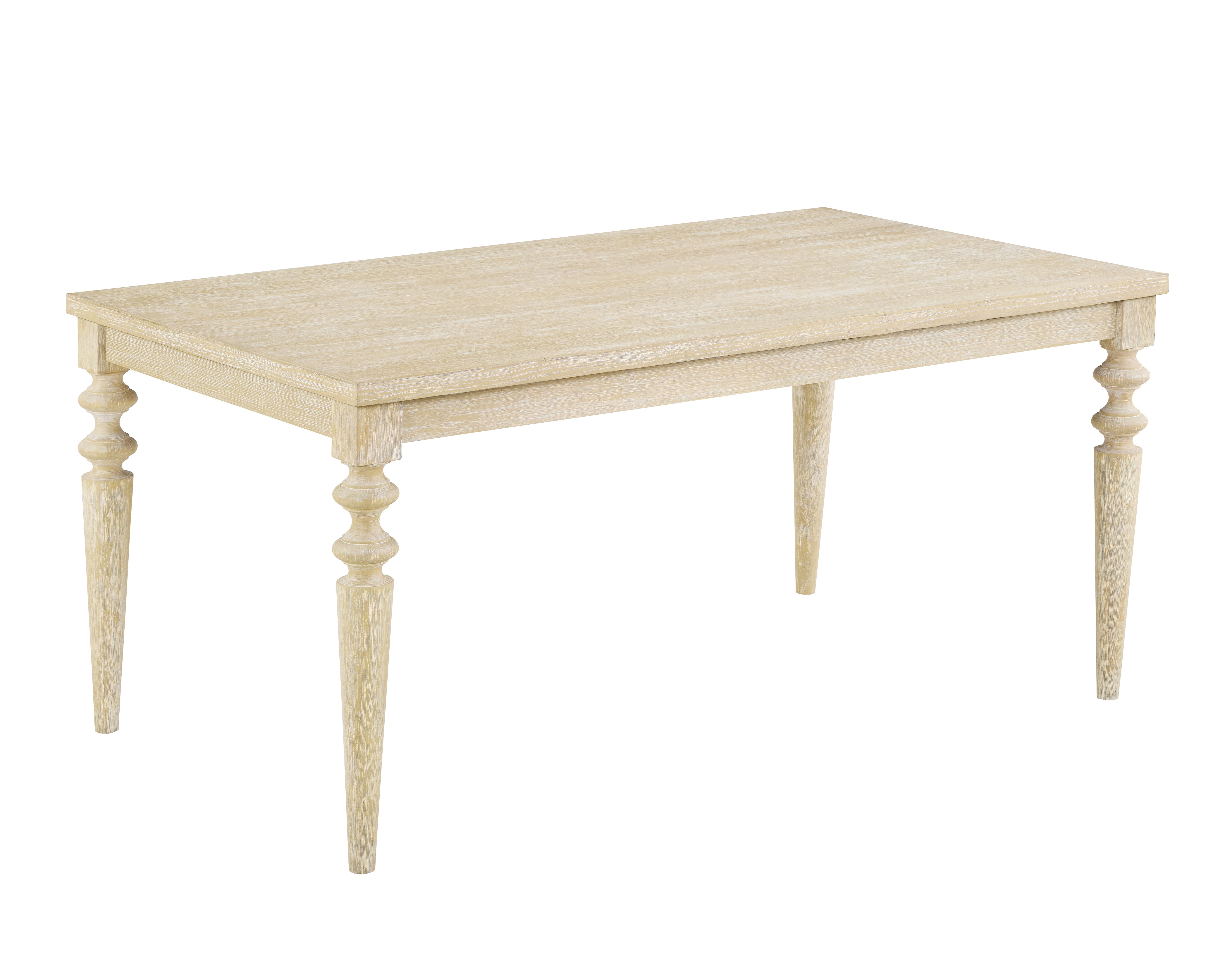 Amonia Urban Style Wired White Finish Wood Turned-Leg Dining Table