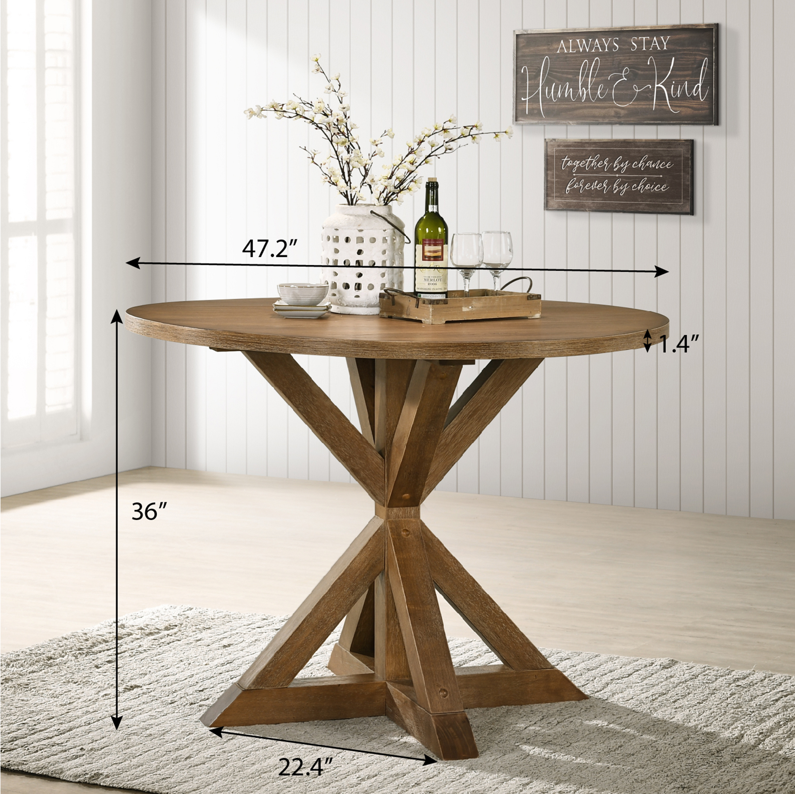 Windvale Cross-Buck Base Counter Height Dining Table