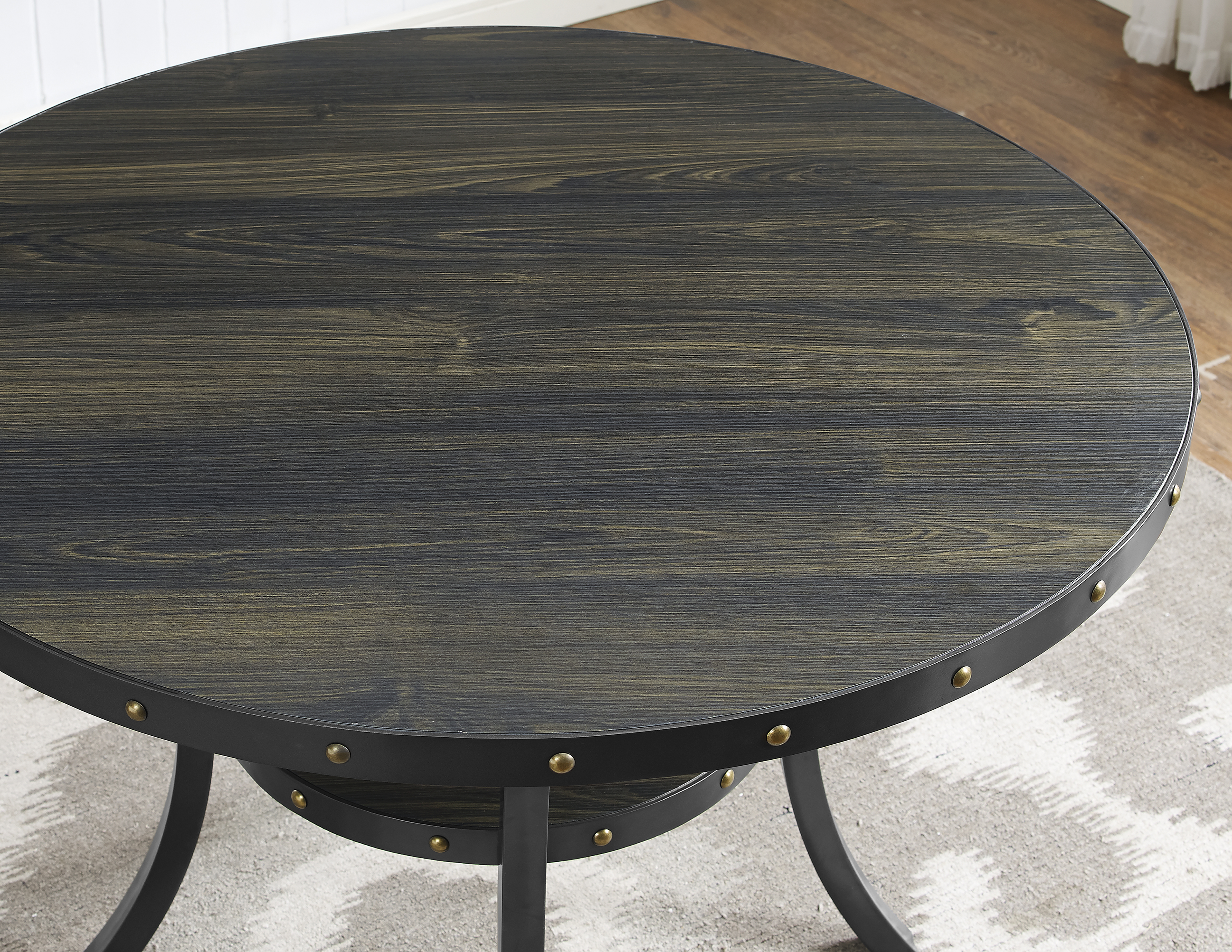 Biony Dining Collection Espresso Wood Railhead Dining Table