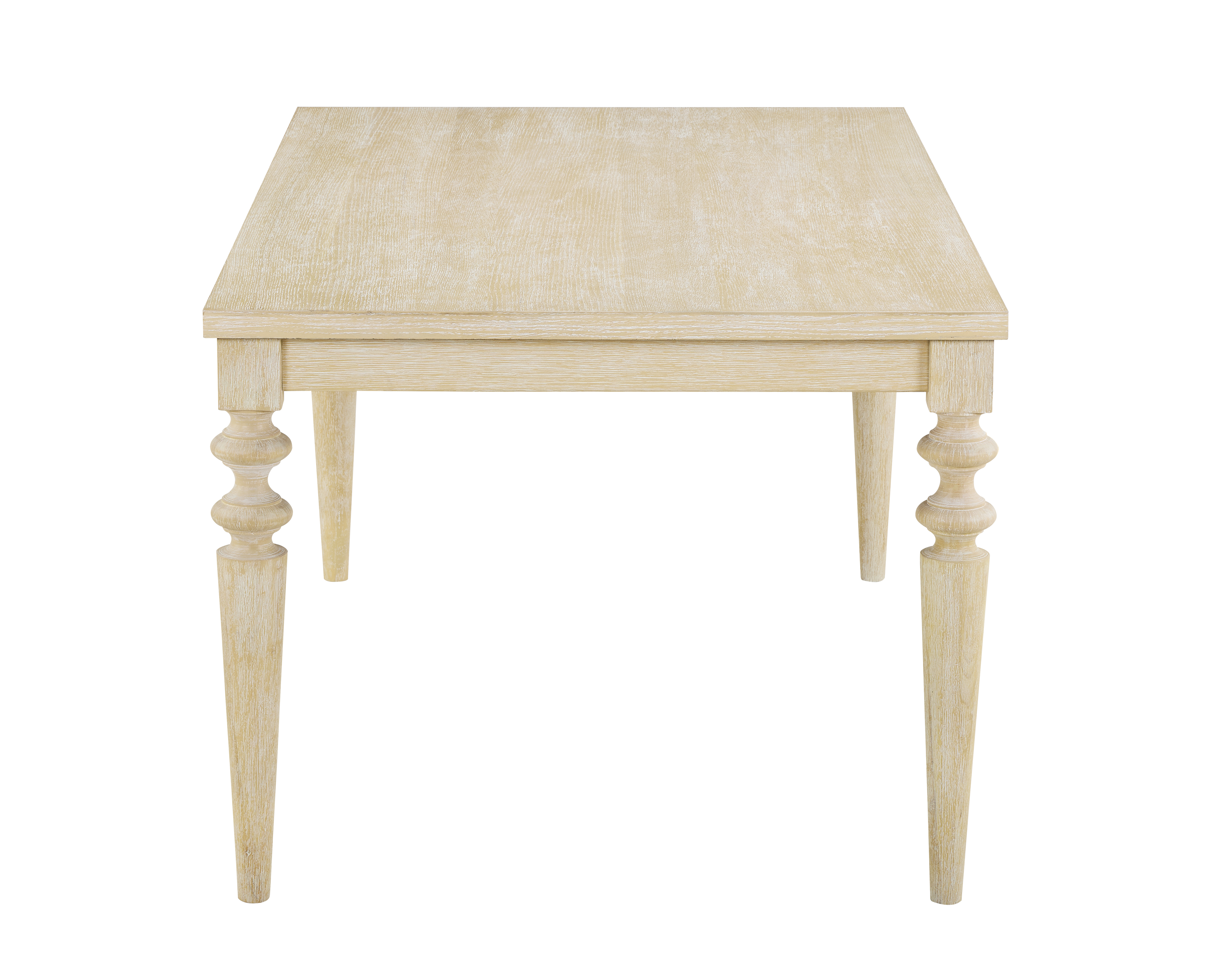 Amonia Urban Style Wired White Finish Wood Turned-Leg Dining Table