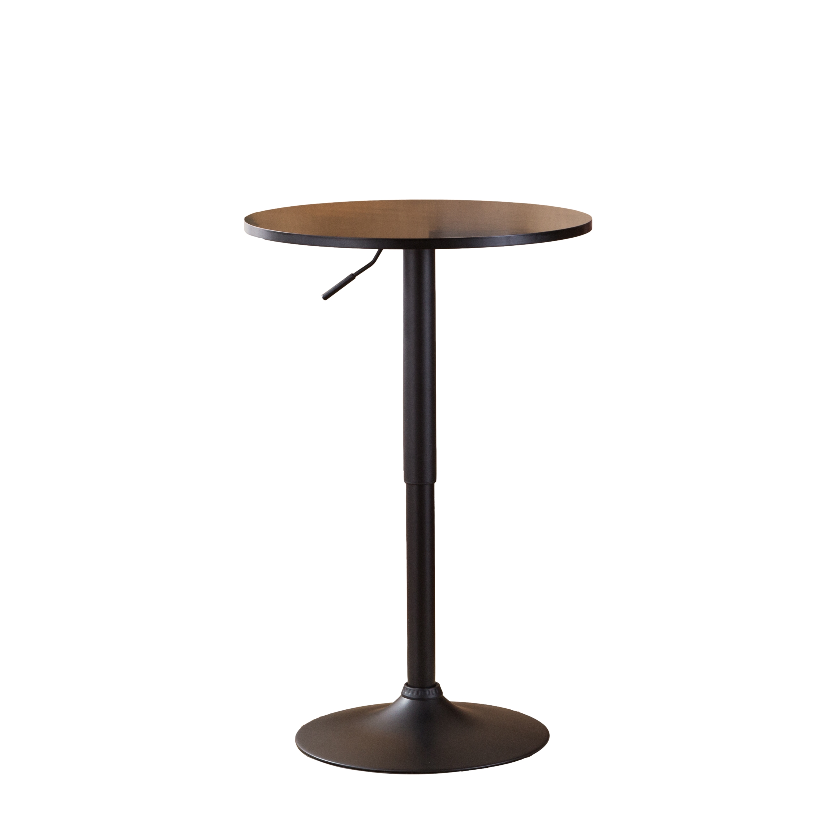 Belham Black Round Top Adjustable Height with Black Leg And Base Metal Bar Table