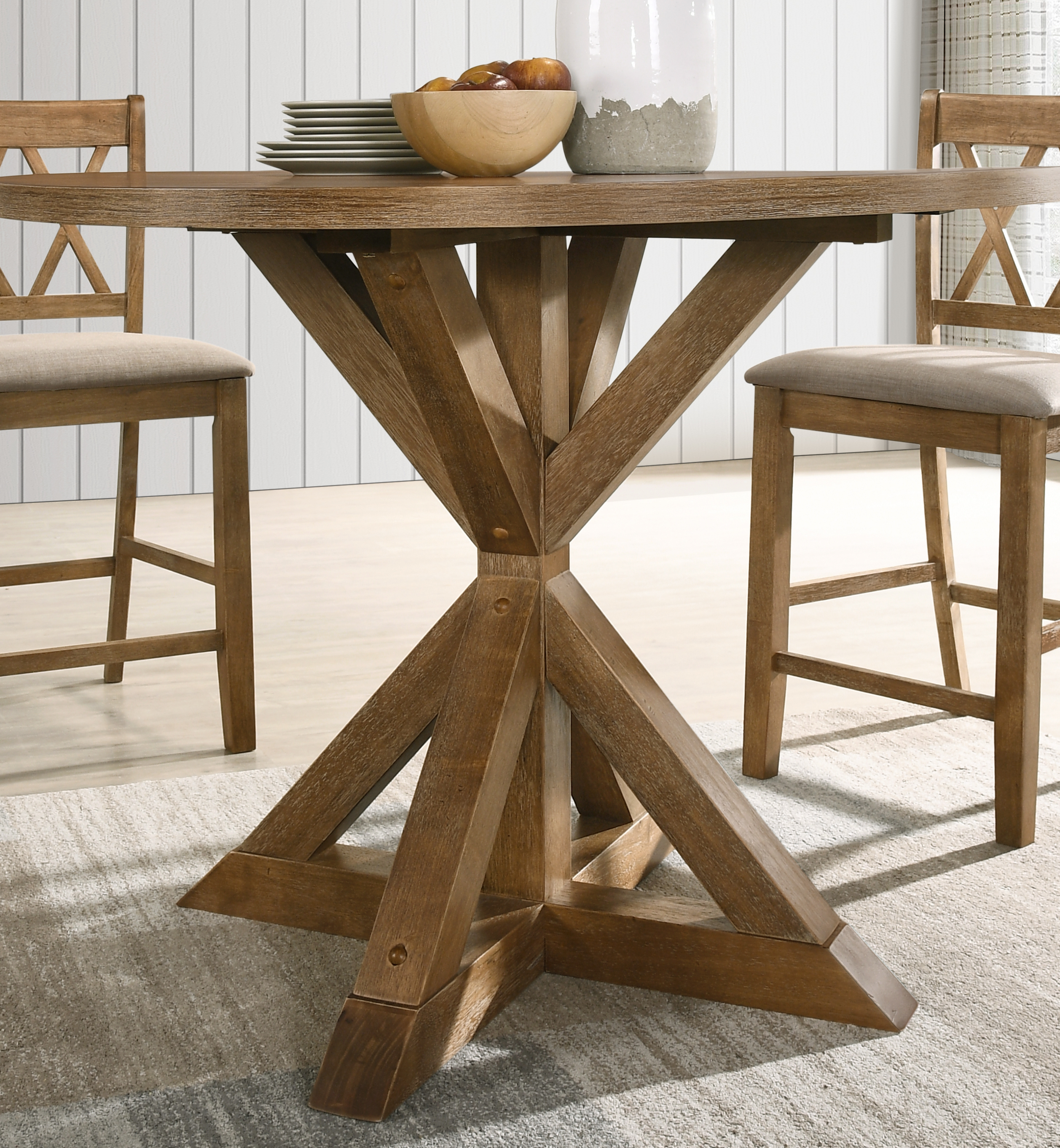 Windvale Cross-Buck Base Counter Height Dining Table